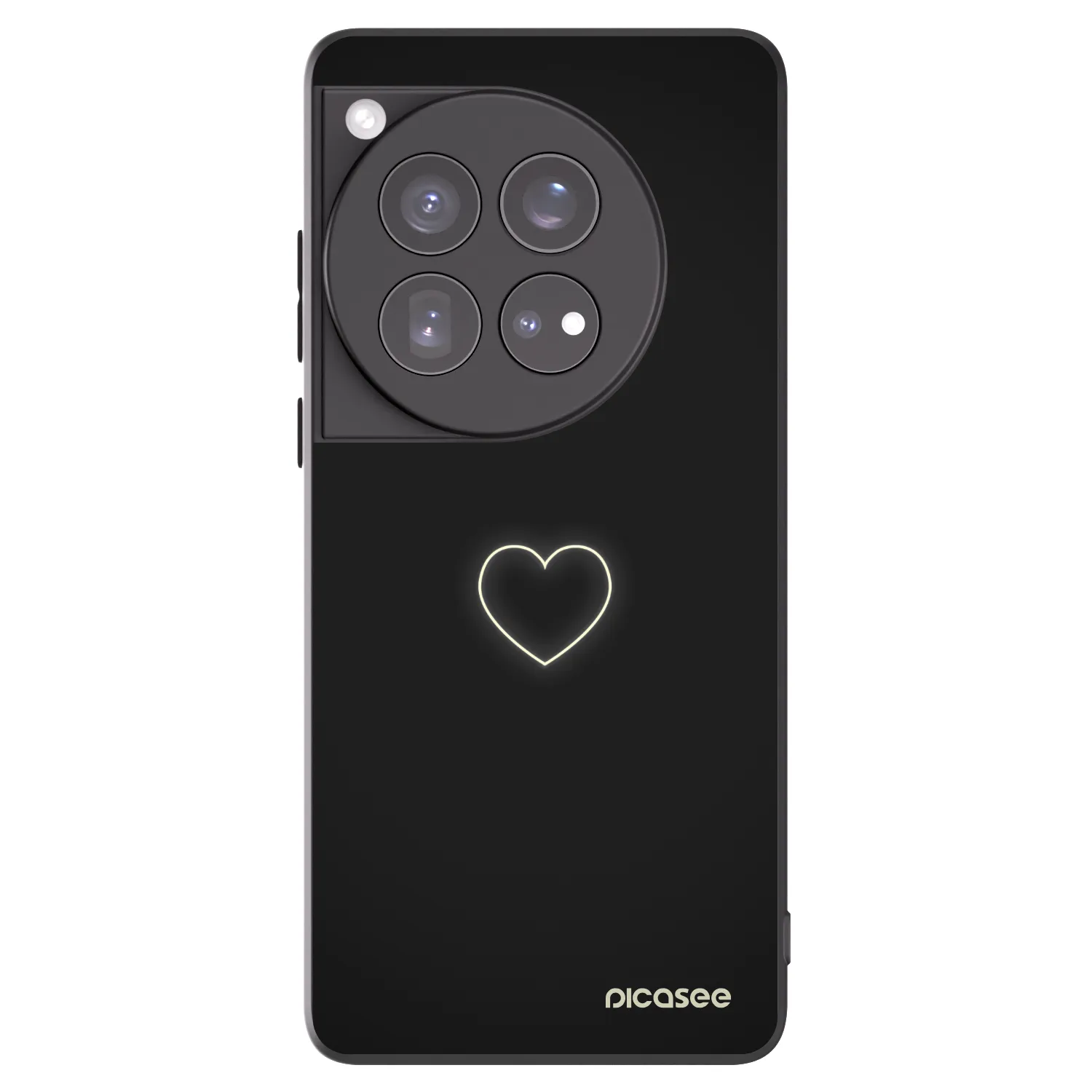 Picasee silikonowe czarne etui na OnePlus 12 5G - Heart