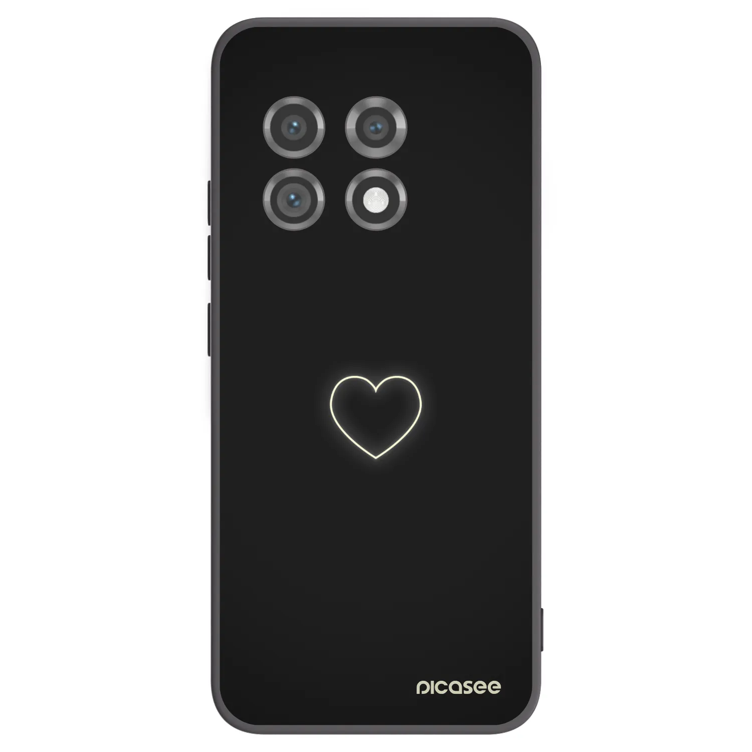 Picasee silikonowe czarne etui na OnePlus 11 5G - Heart