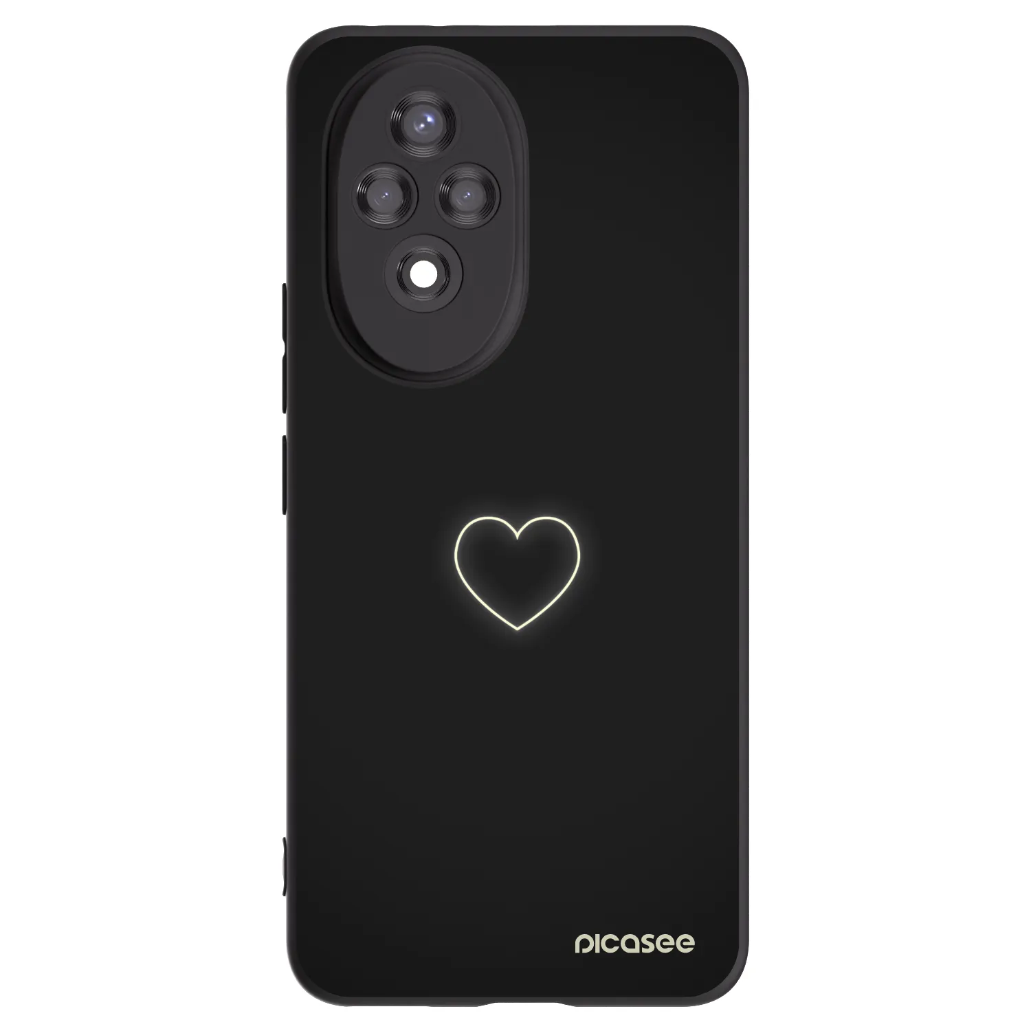 Picasee silikonowe czarne etui na Honor 200 Pro 5G - Heart