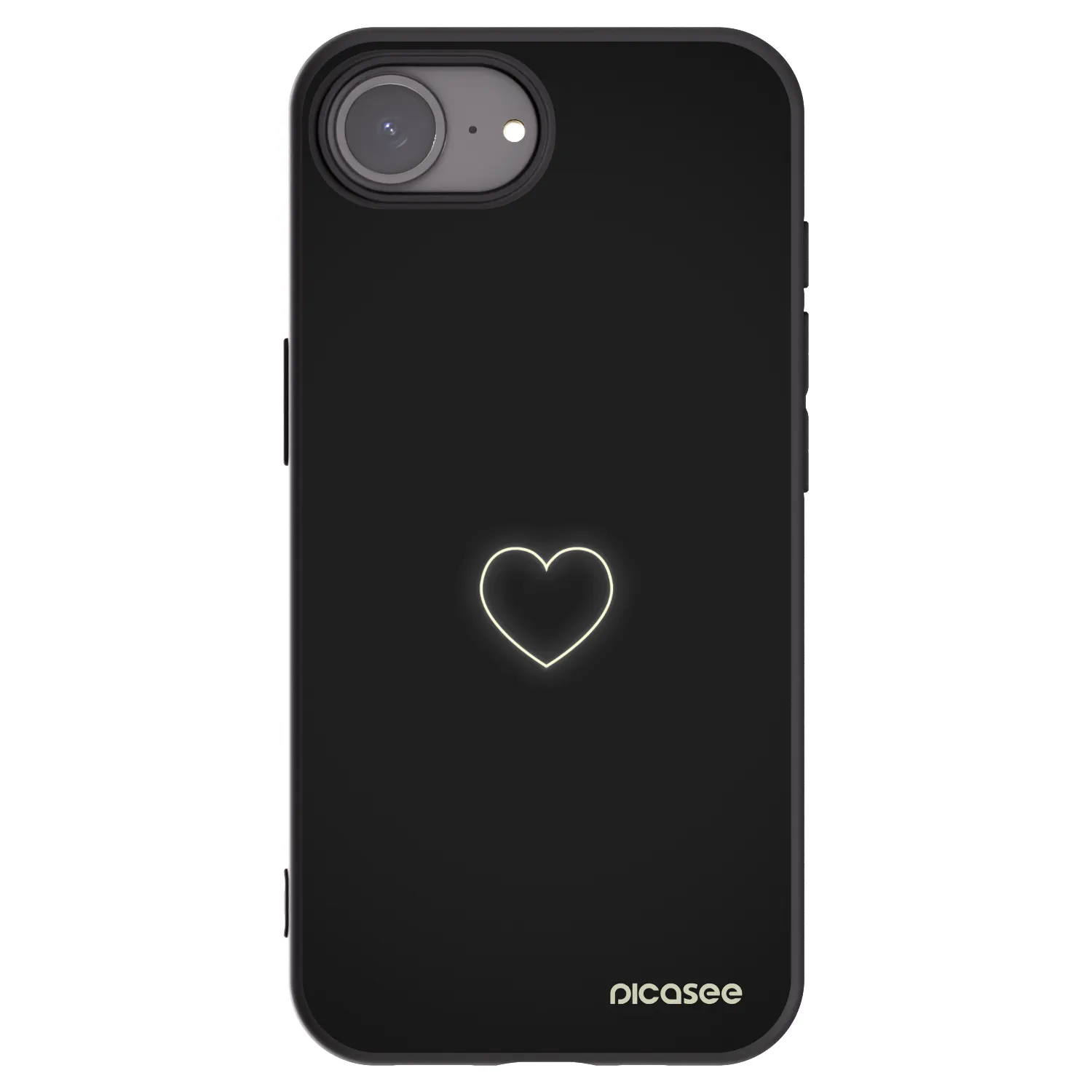 Picasee silikonowe czarne etui na Apple iPhone 16e - Heart