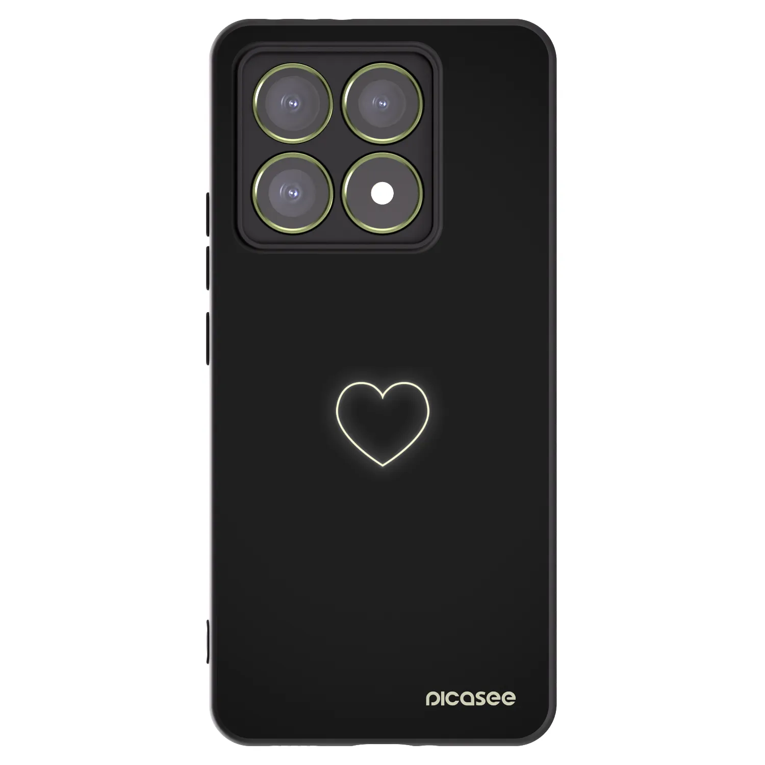 Picasee silikonowe czarne etui na Xiaomi 14T - Heart