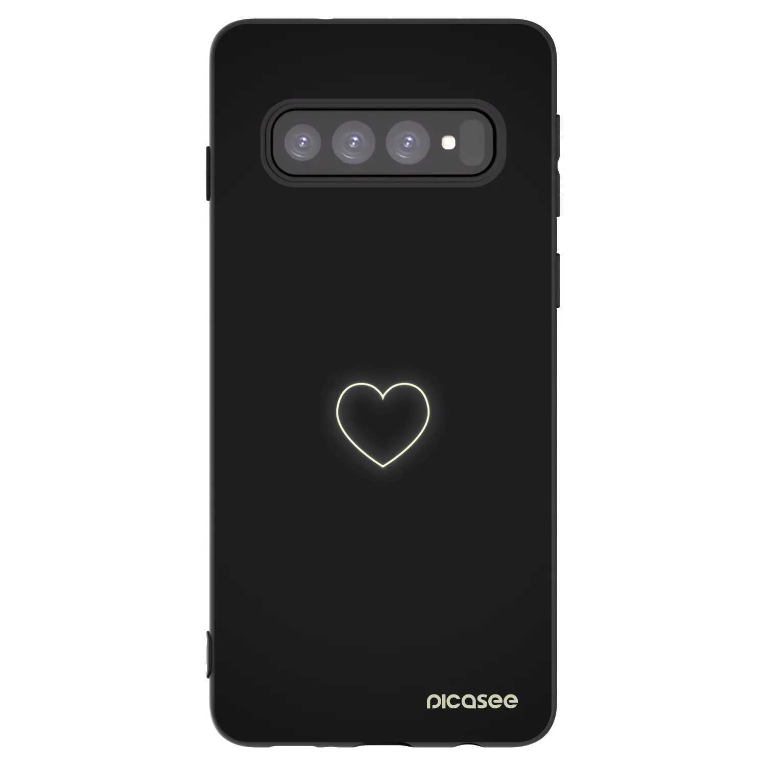 Picasee silikonowe czarne etui na Samsung Galaxy S10 G973 - Heart