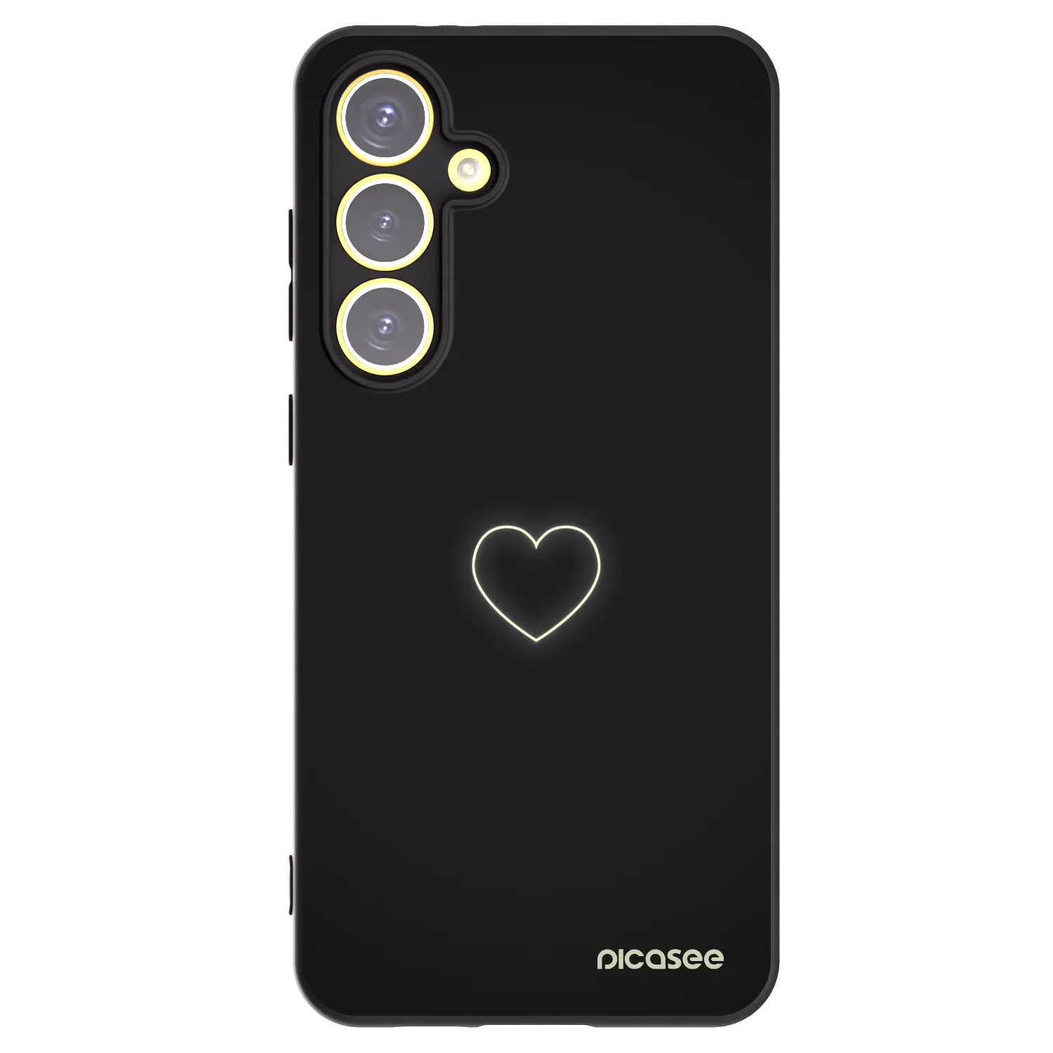 Picasee silikonowe czarne etui na Samsung Galaxy S24 FE S721B - Heart