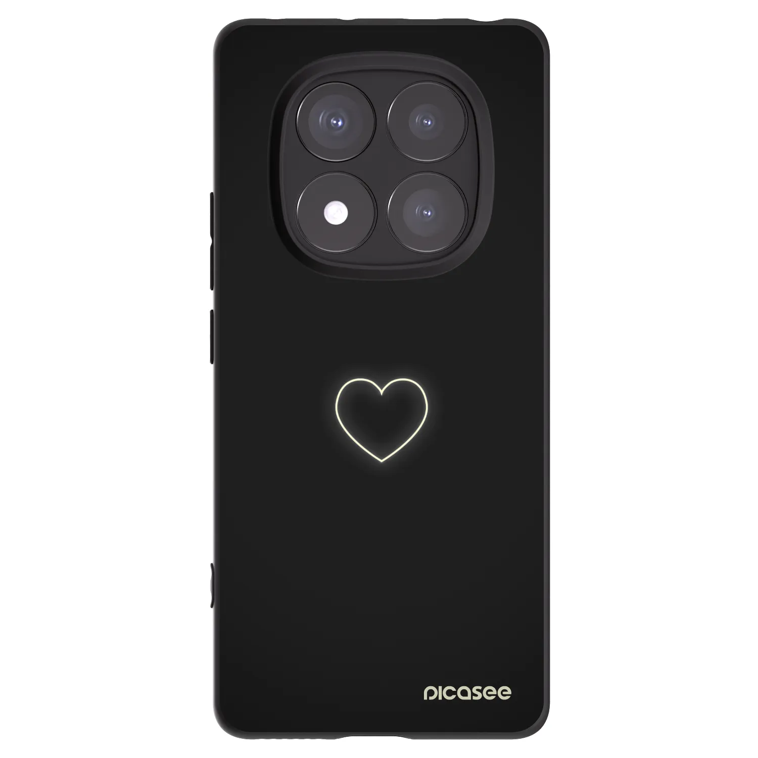 Picasee silikonowe czarne etui na Xiaomi Redmi Note 14 Pro+ 5G - Heart