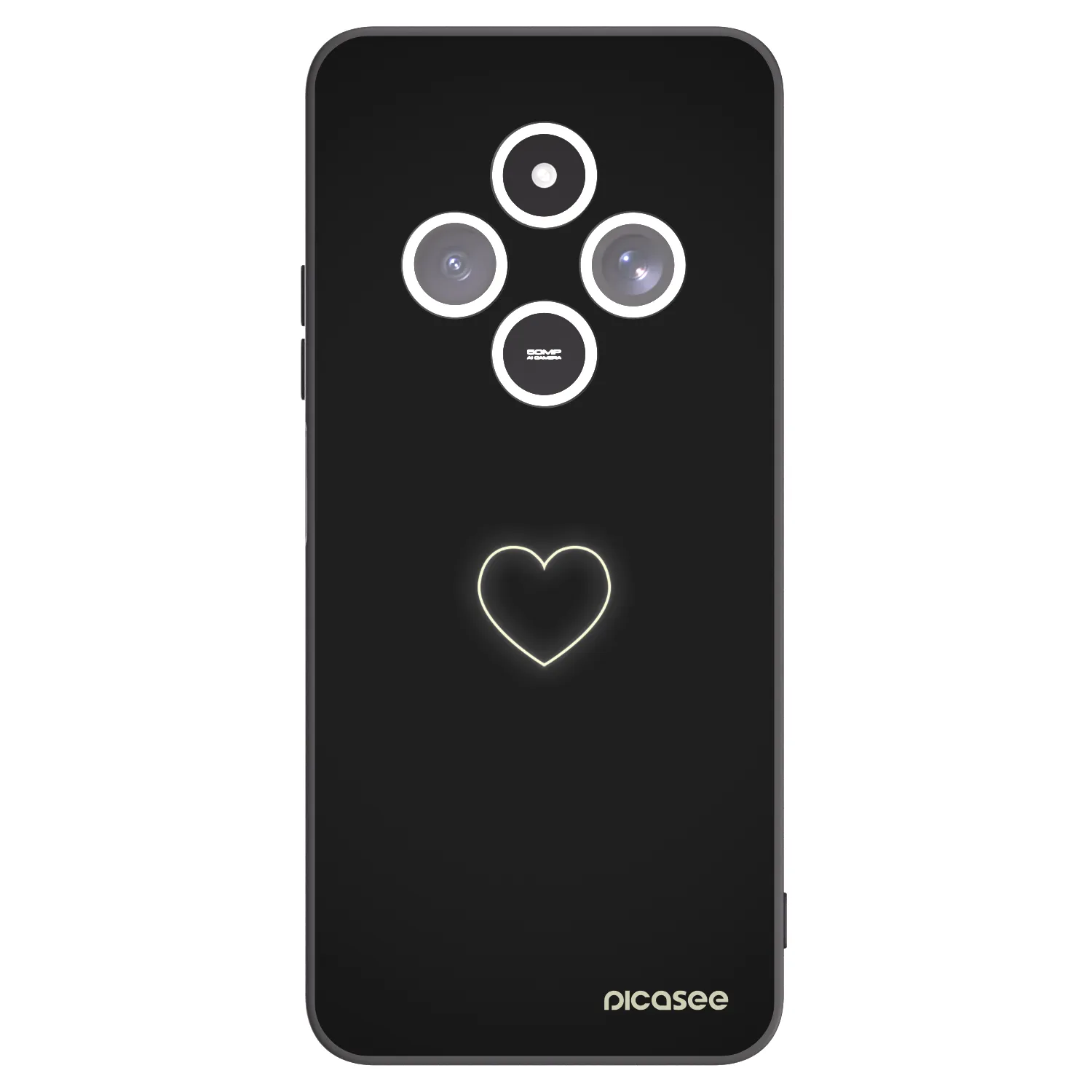 Picasee silikonowe czarne etui na Xiaomi Redmi 14C - Heart