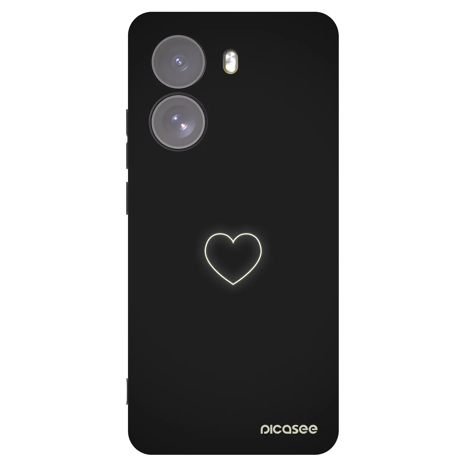 Picasee silikonowe czarne etui na Xiaomi Poco X7 - Heart