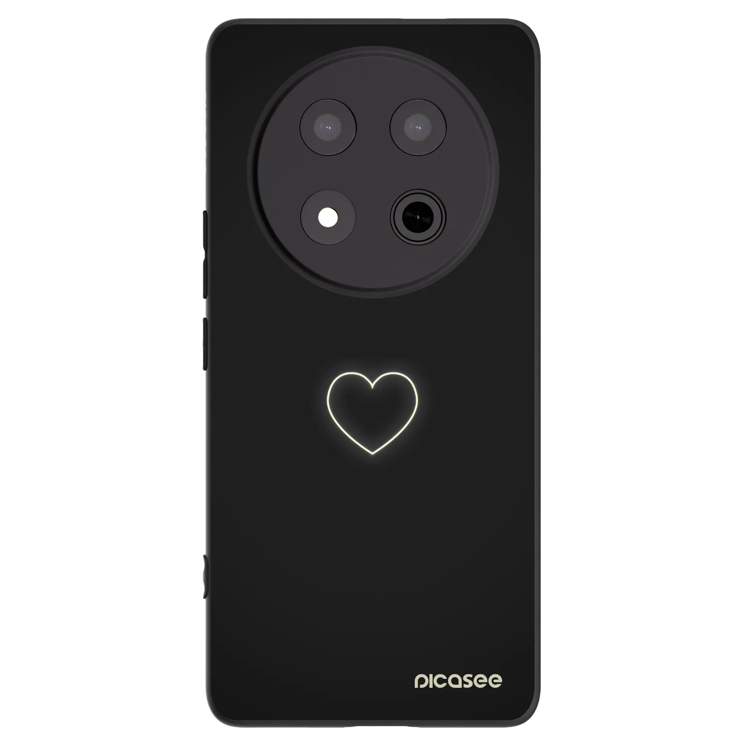 Picasee silikonowe czarne etui na Honor Magic7 Lite 5G - Heart