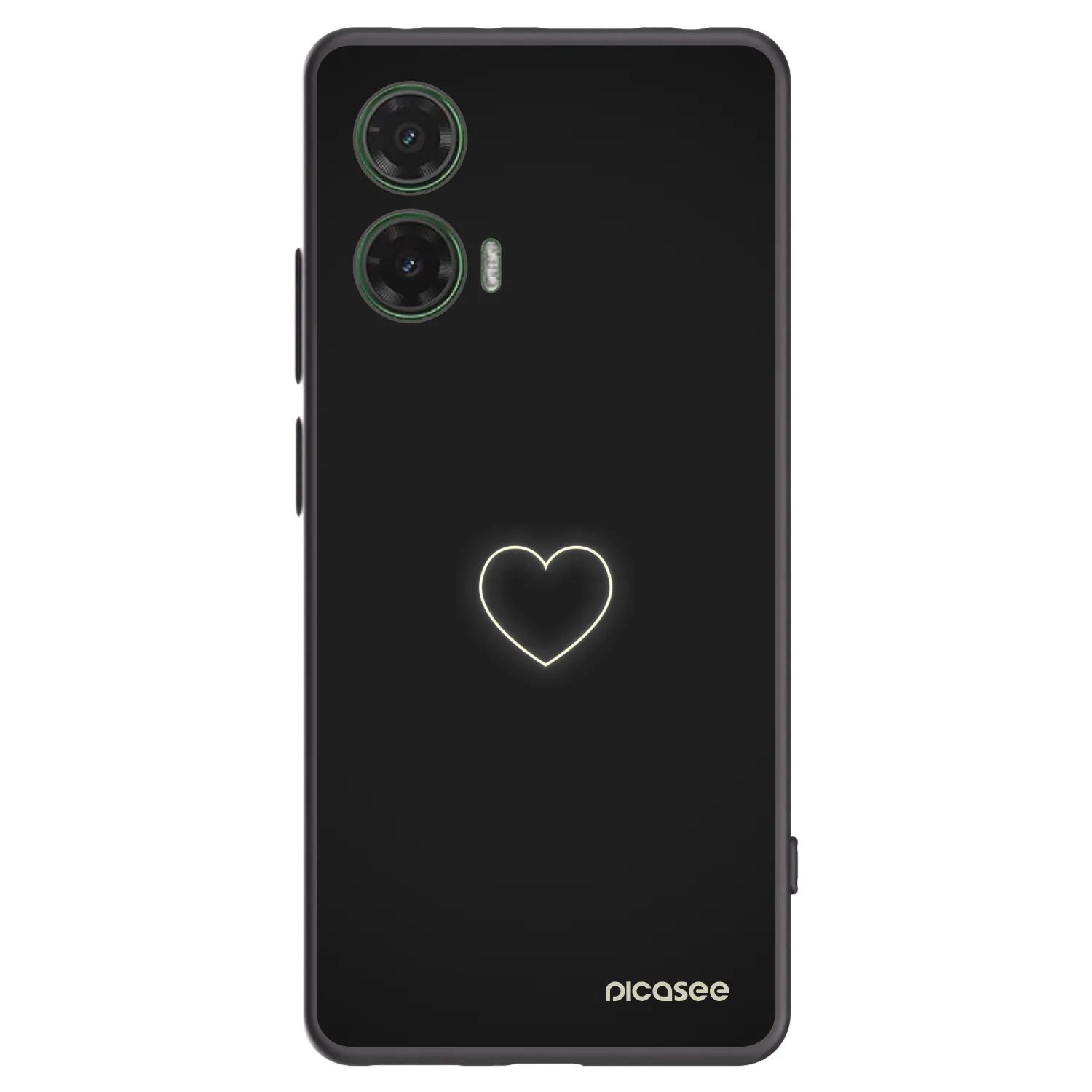 Picasee silikonowe czarne etui na Motorola Moto G35 5G - Heart