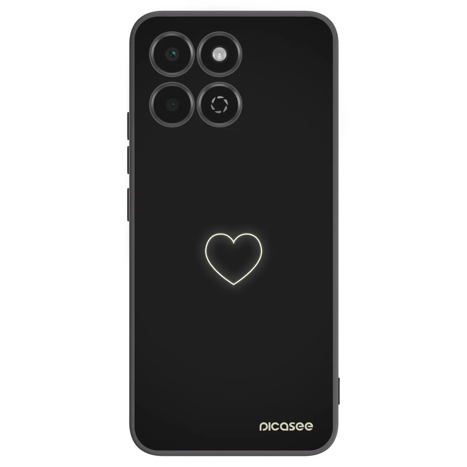 Picasee silikonowe czarne etui na Honor 200 Smart 5G - Heart