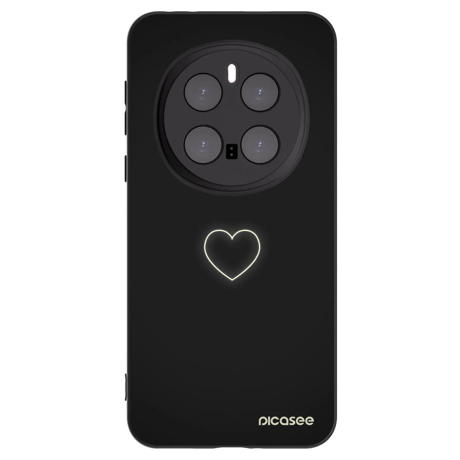 Picasee silikonowe czarne etui na Honor Magic7 Pro 5G - Heart