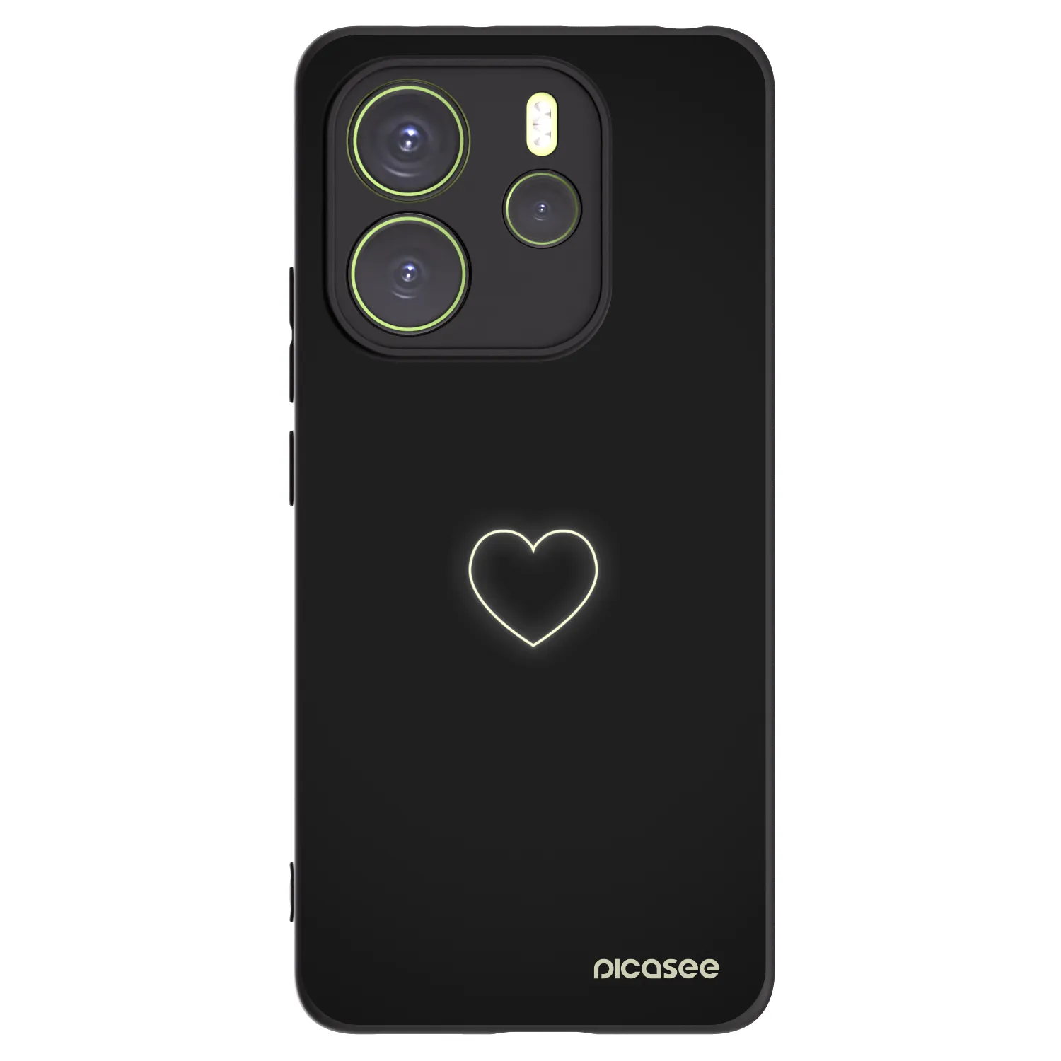 Picasee silikonowe czarne etui na Xiaomi Redmi Note 14 4G - Heart