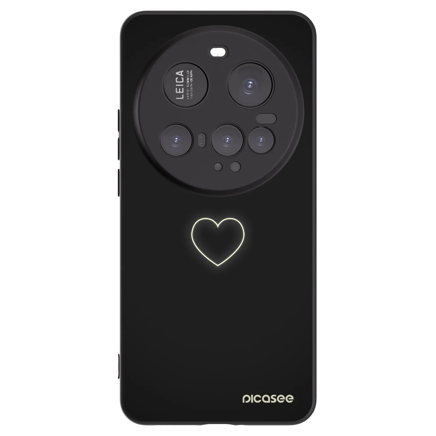 Picasee silikonowe czarne etui na Xiaomi 15 Ultra - Heart