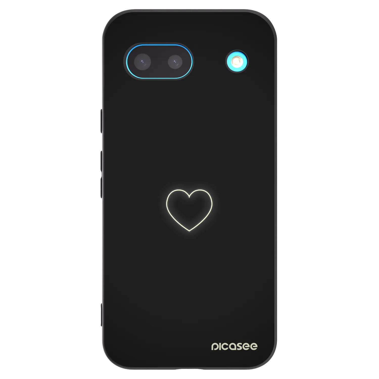 Picasee silikonowe czarne etui na Google Pixel 8a - Heart