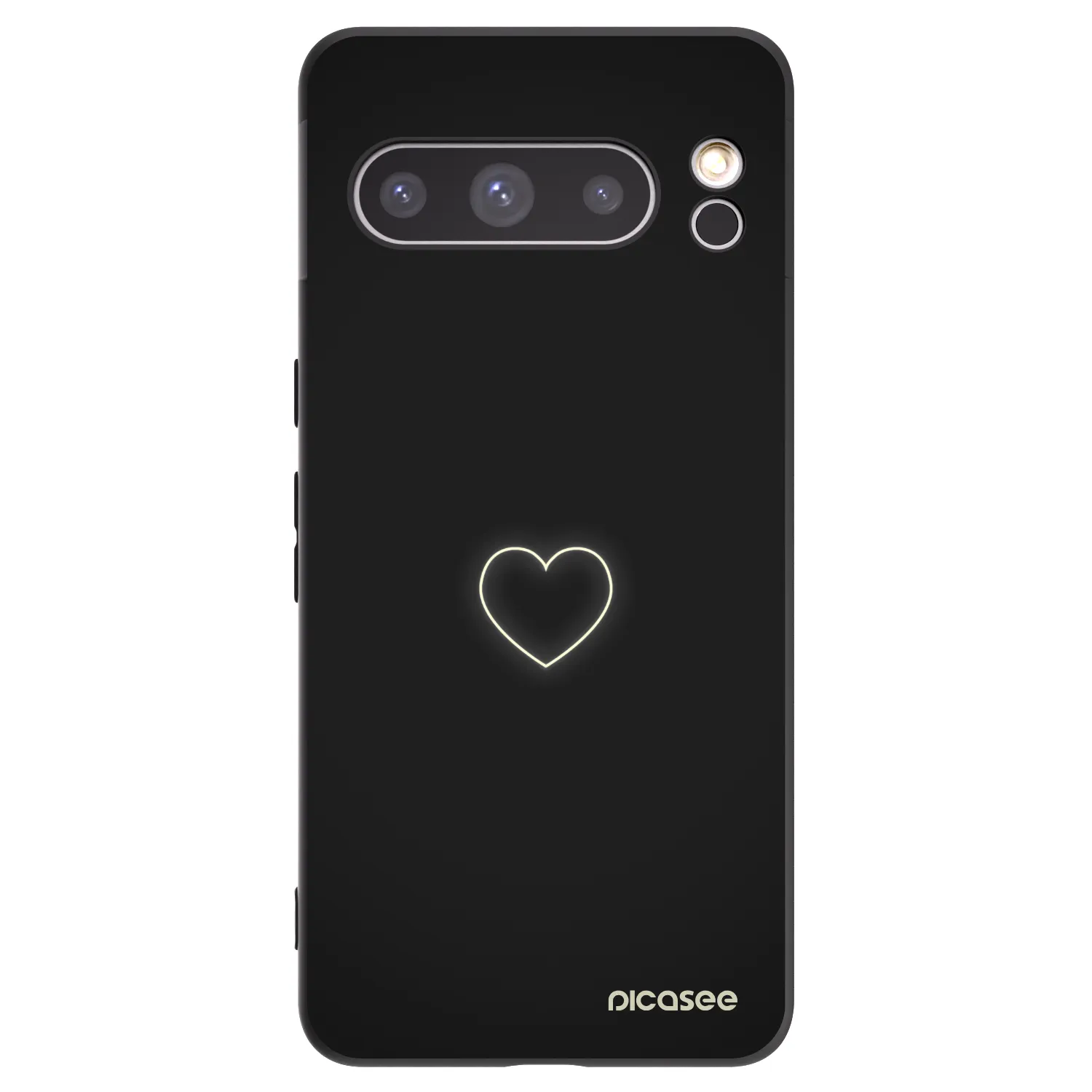 Picasee silikonowe czarne etui na Google Pixel 8 Pro - Heart