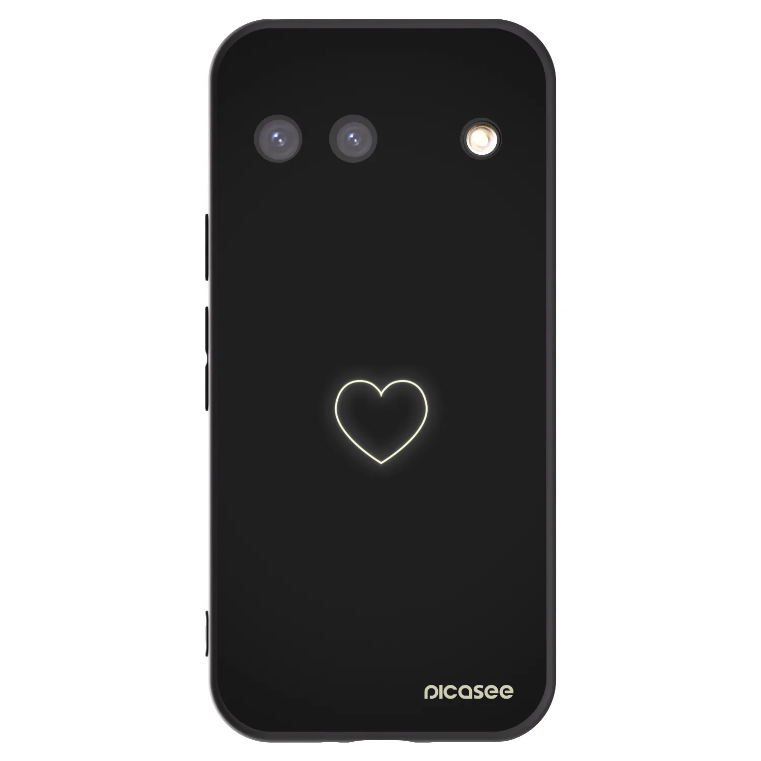 Picasee silikonowe czarne etui na Google Pixel 9 - Heart