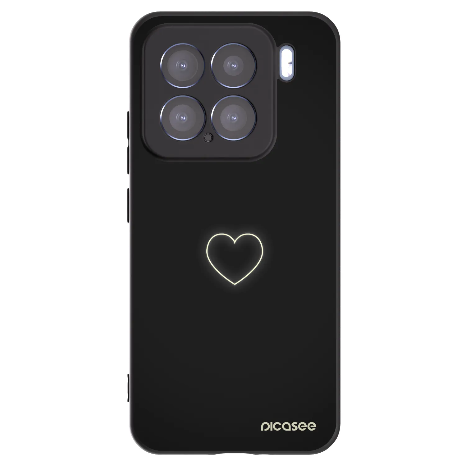 Picasee silikonowe czarne etui na Xiaomi 15 - Heart