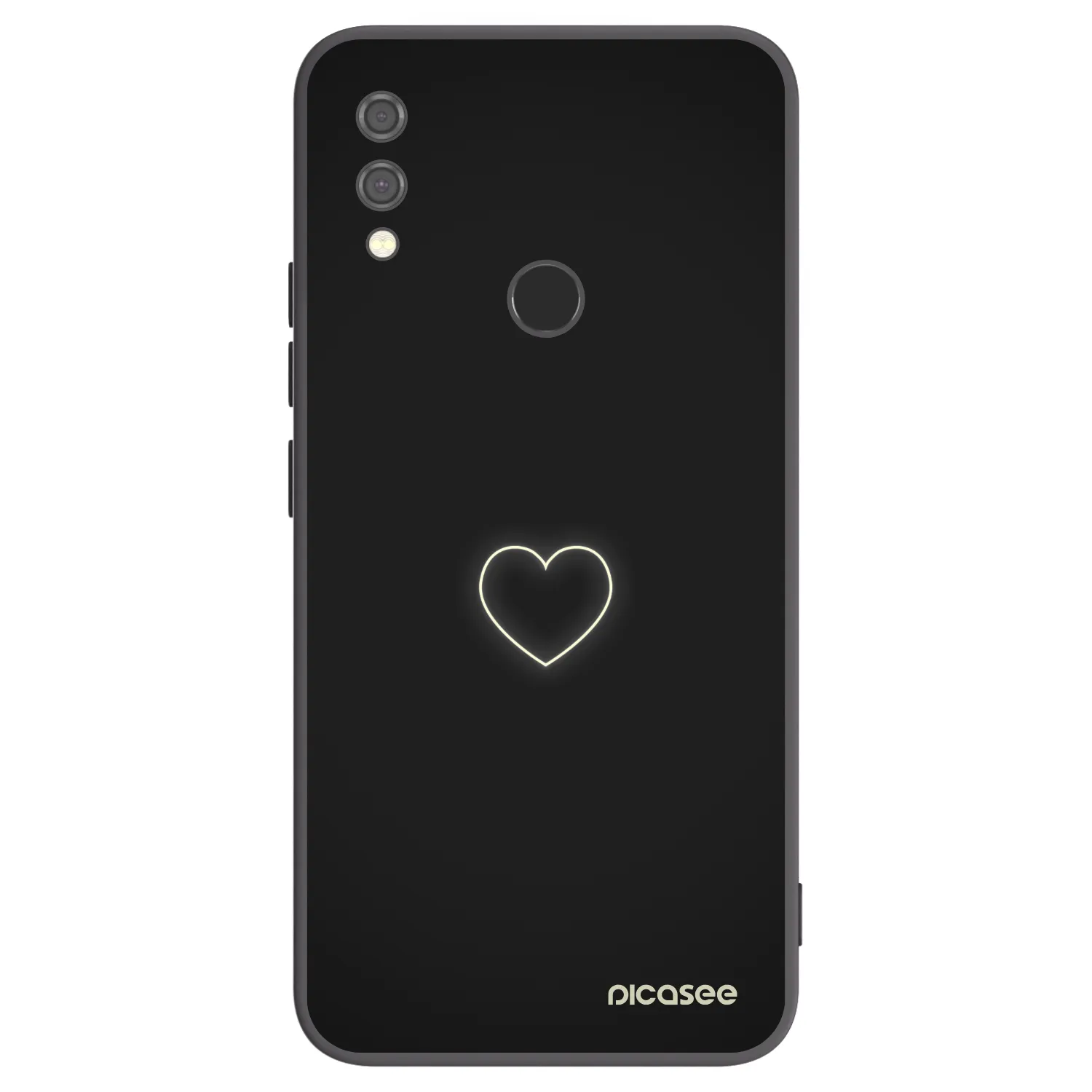 Picasee silikonowe czarne etui na Xiaomi Redmi Note 7 - Heart