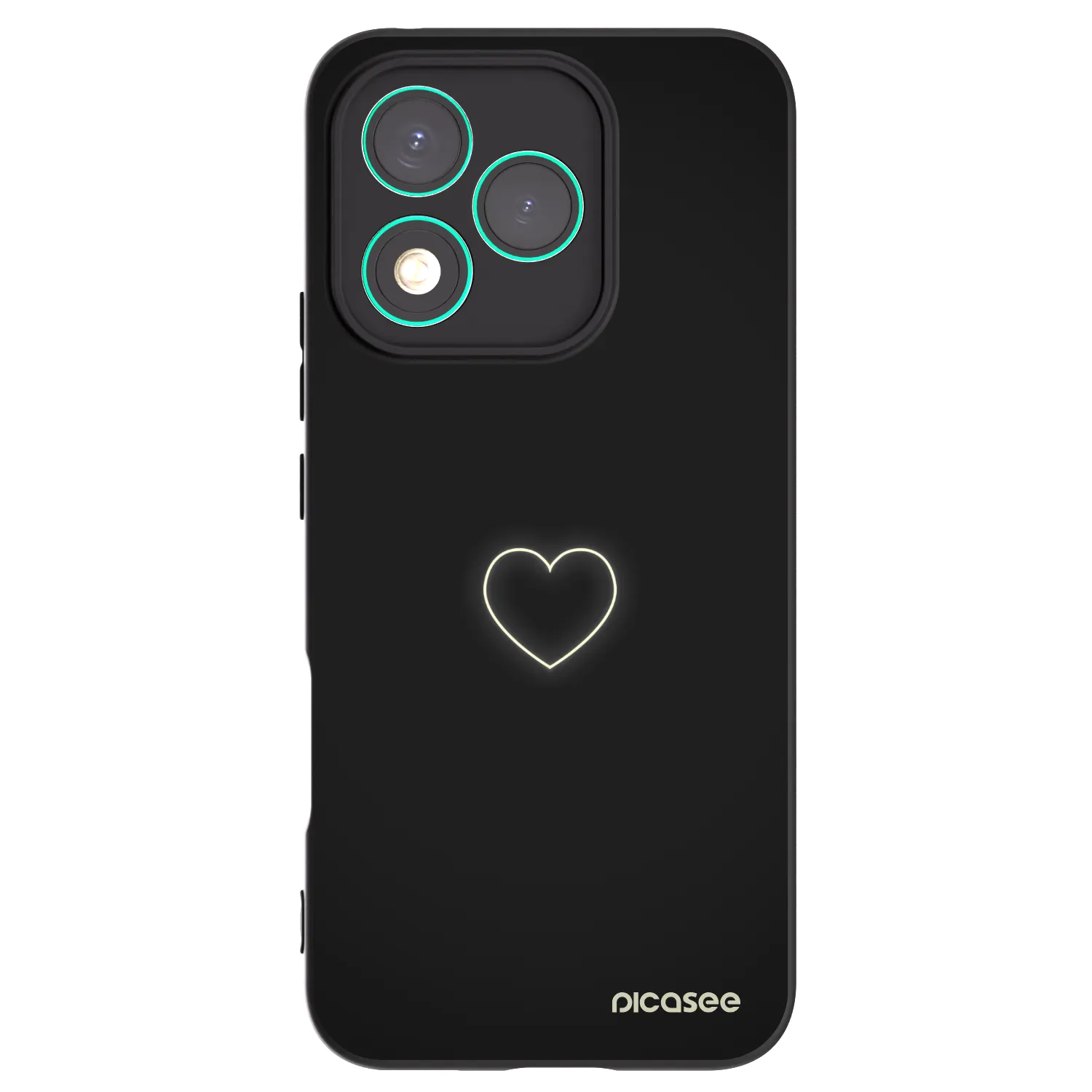 Picasee silikonowe czarne etui na Honor 400 Lite 5G - Heart