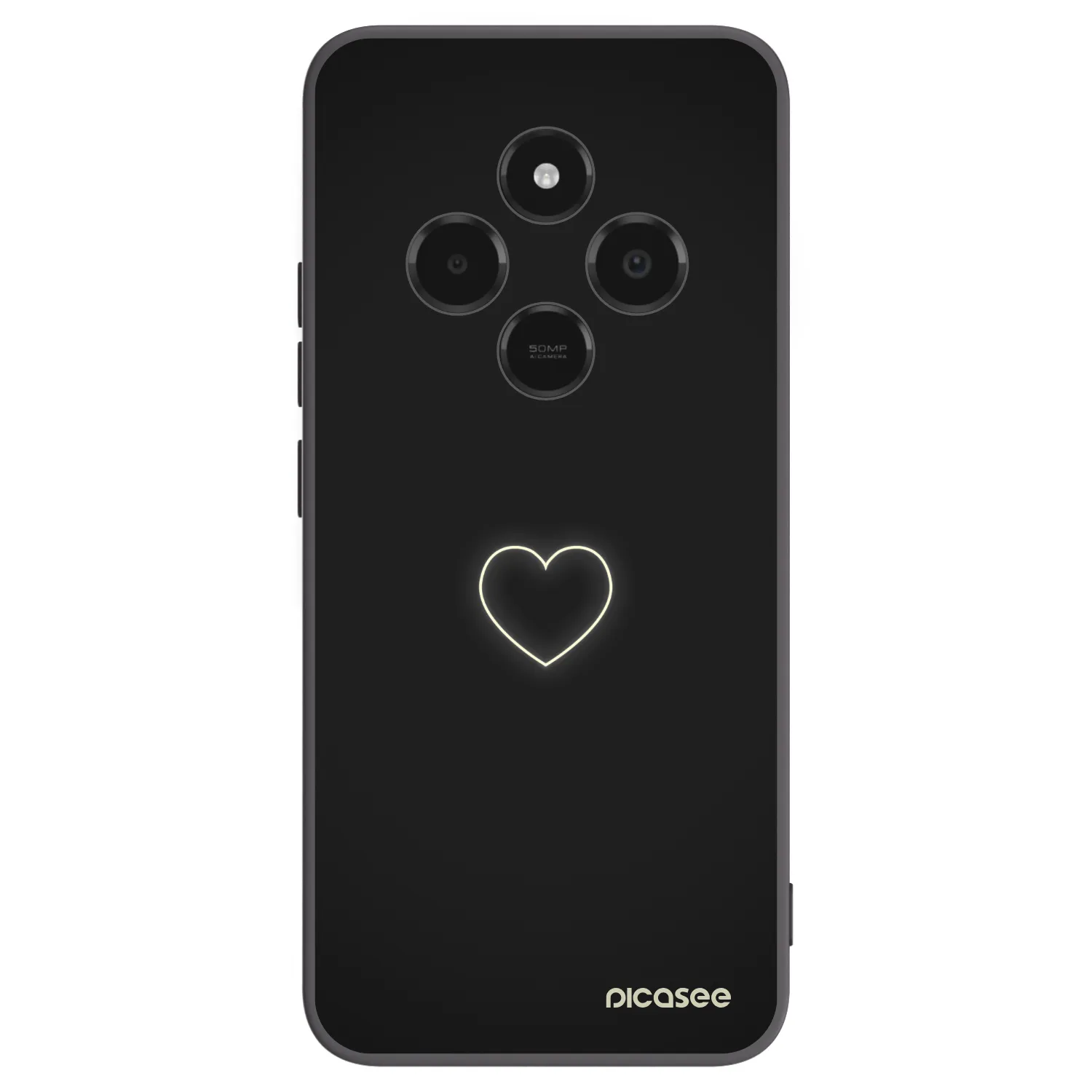 Picasee silikonowe czarne etui na Xiaomi Poco C75 - Heart