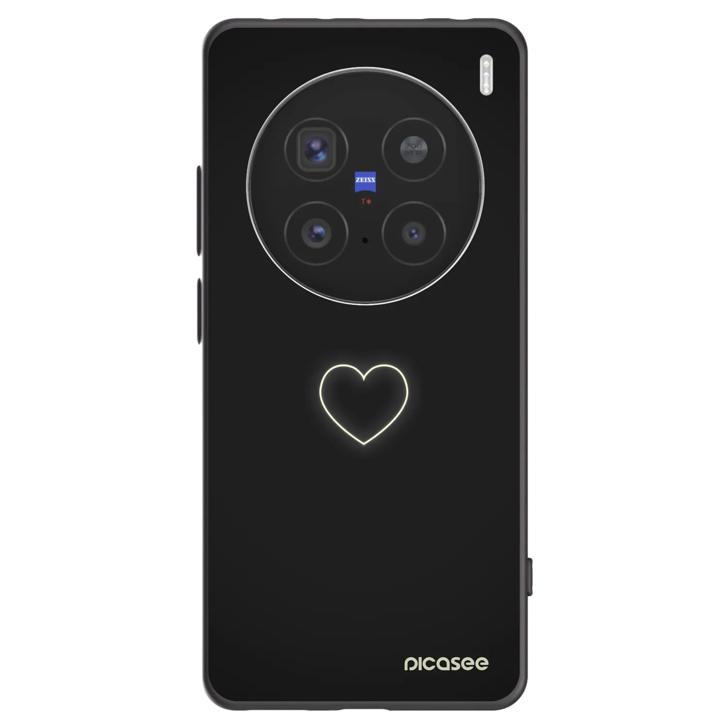 Picasee silikonowe czarne etui na Vivo X200 Pro - Heart