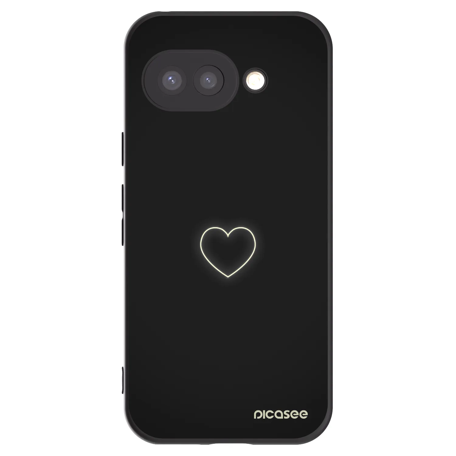 Picasee silikonowe czarne etui na Google Pixel 9a - Heart