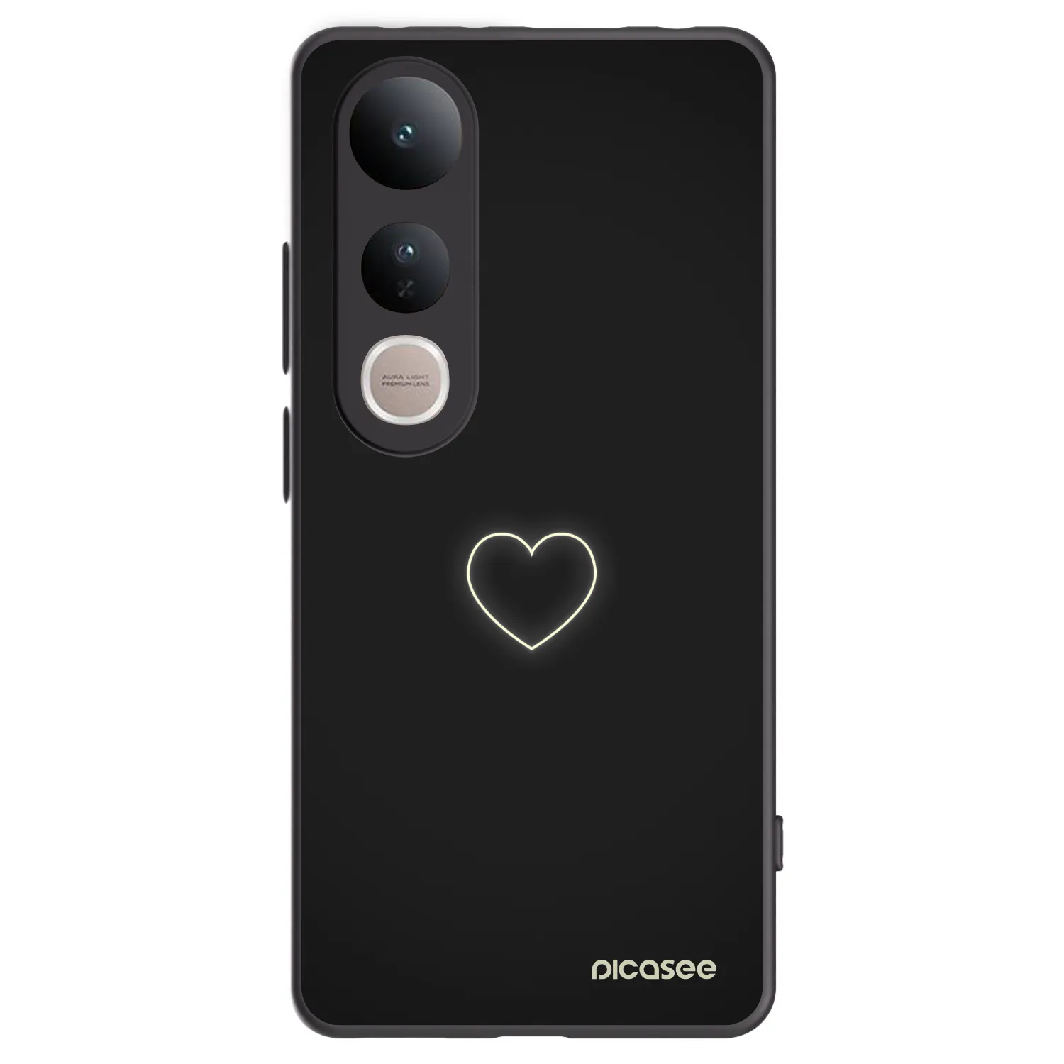 Picasee silikonowe czarne etui na Vivo V50 Lite 5G - Heart