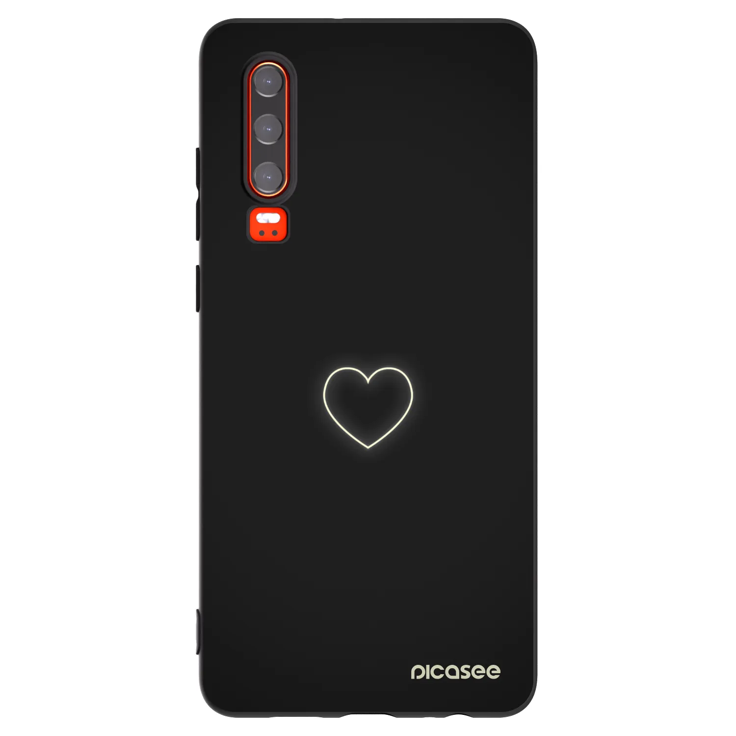 Picasee silikonowe czarne etui na Huawei P30 - Heart