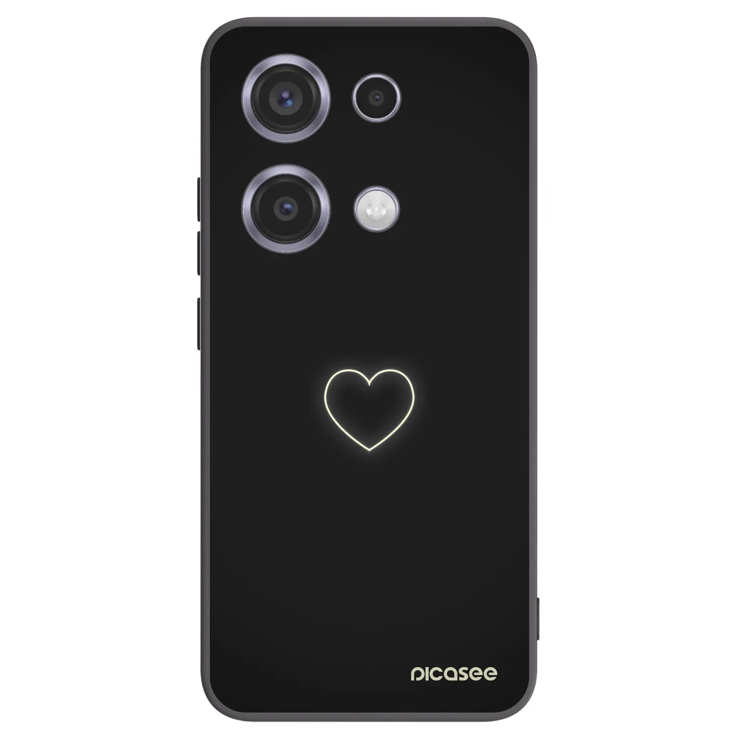 Picasee silikonowe czarne etui na Xiaomi Redmi Note 14S - Heart