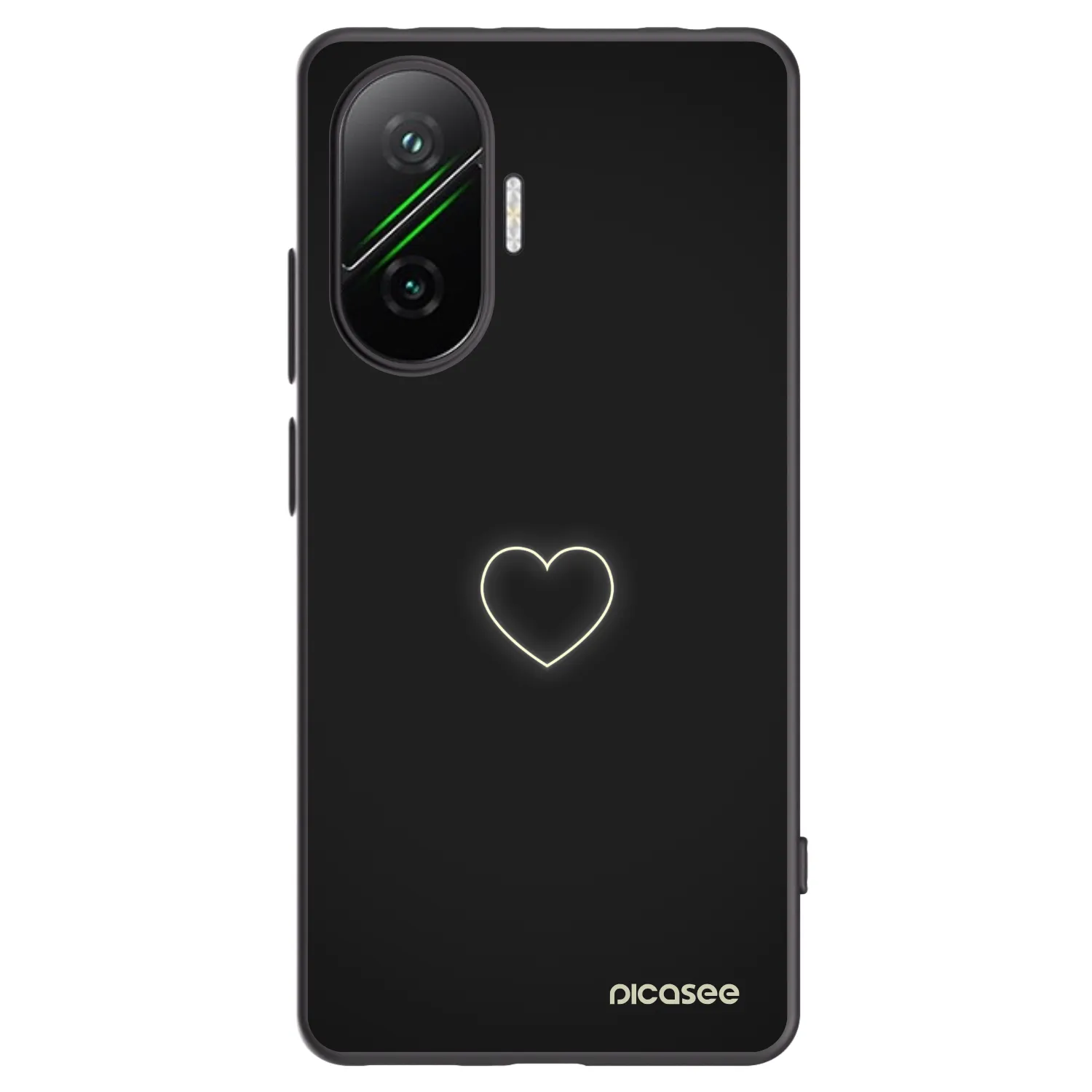 Picasee silikonowe czarne etui na Xiaomi Poco F7 5G - Heart
