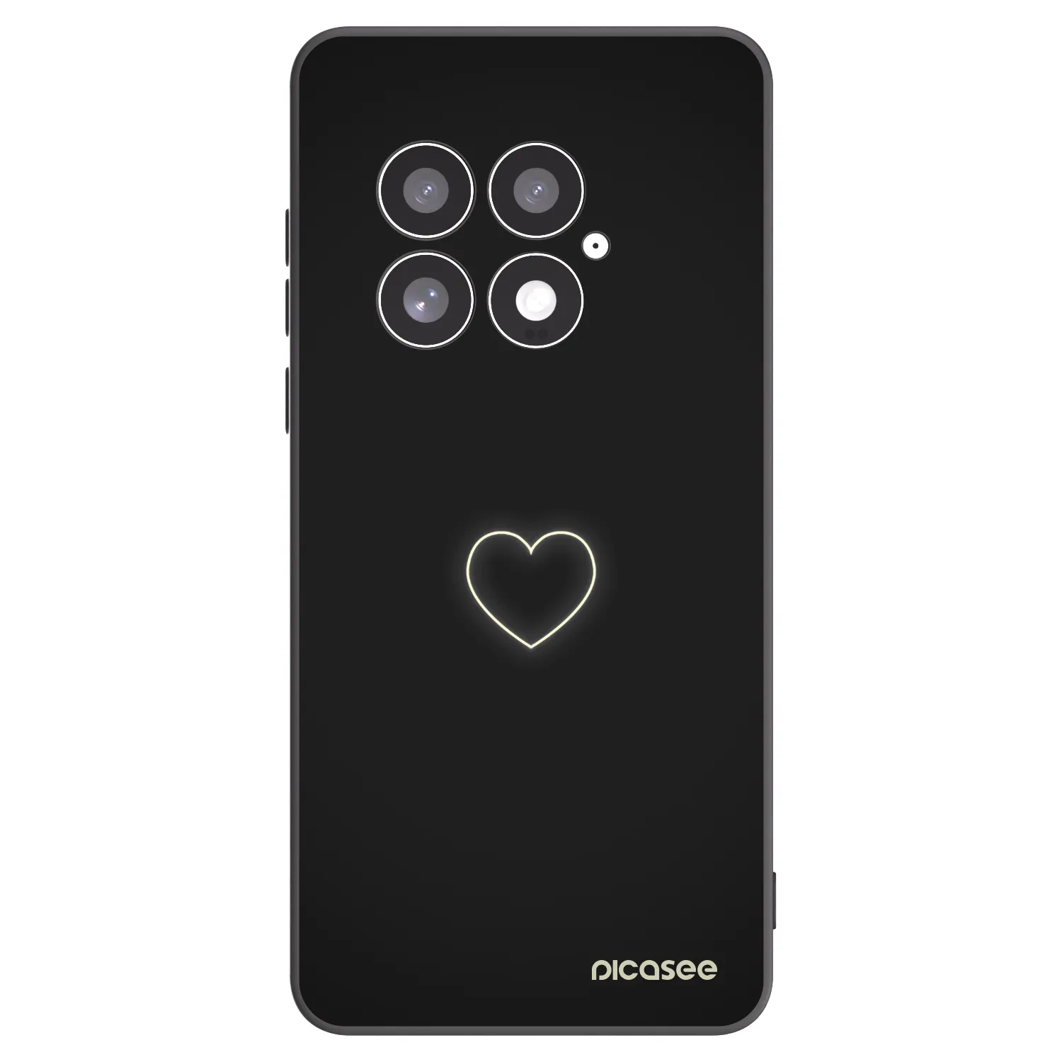Picasee silikonowe czarne etui na OnePlus 13 5G - Heart