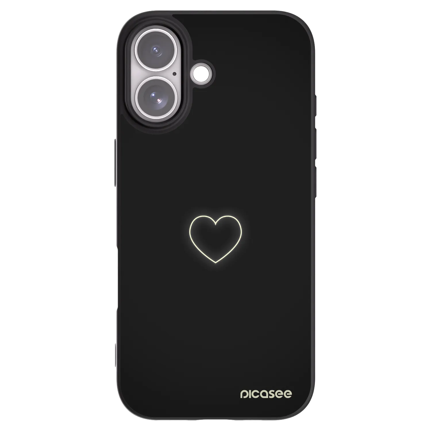 Picasee silikonowe czarne etui na Apple iPhone 17 - Heart