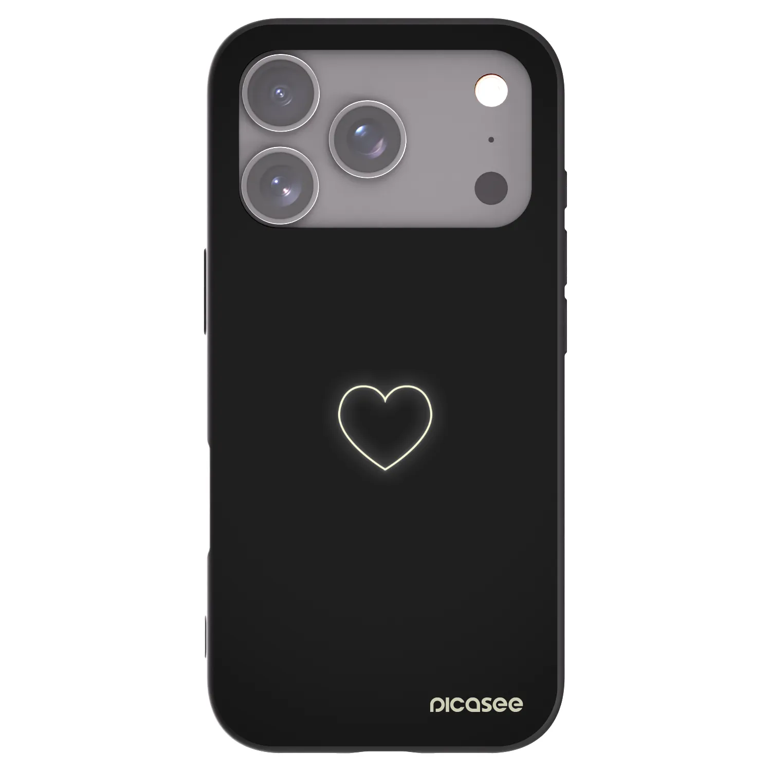 Picasee silikonowe czarne etui na Apple iPhone 17 Pro - Heart