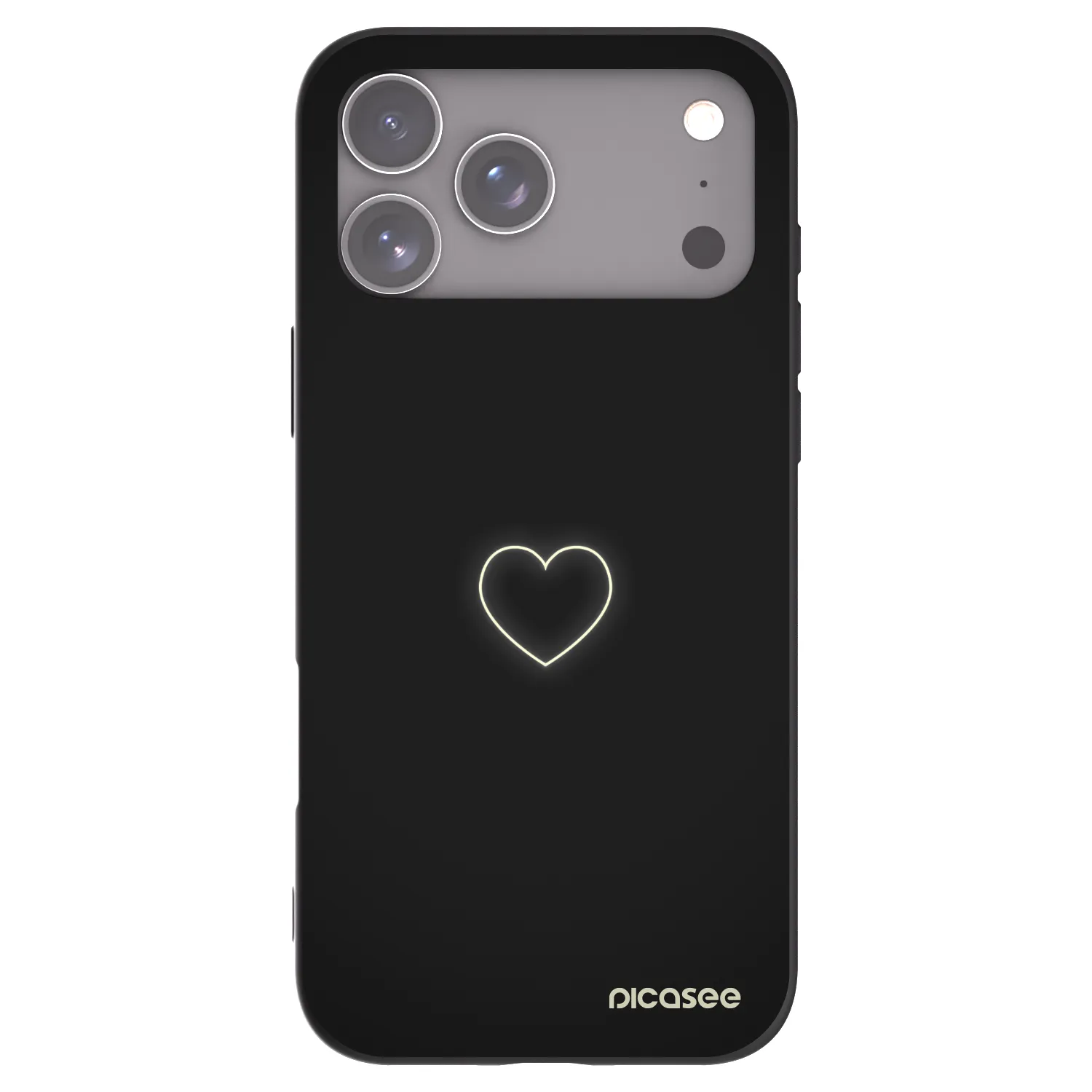 Picasee silikonowe czarne etui na Apple iPhone 17 Pro Max - Heart