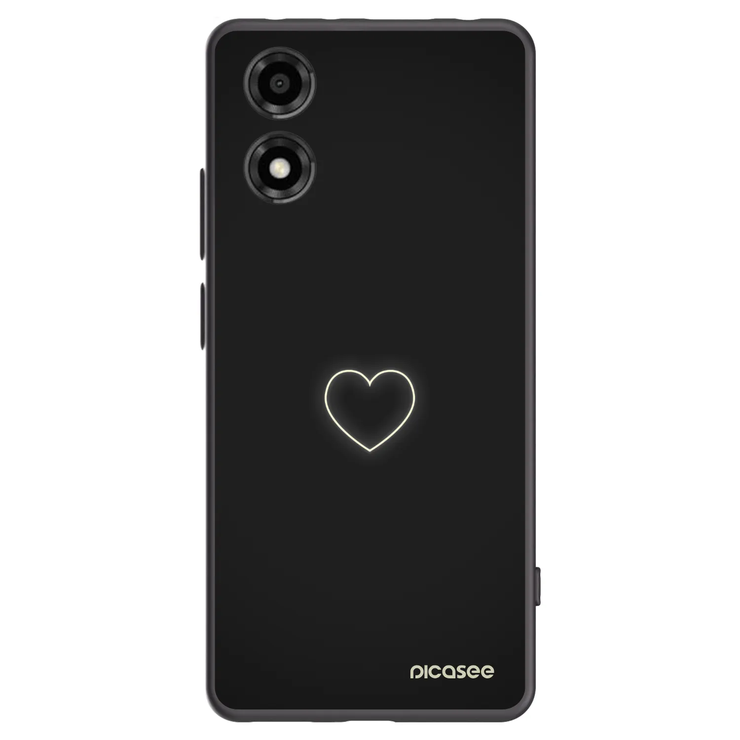 Picasee silikonowe czarne etui na Motorola Moto E14 - Heart