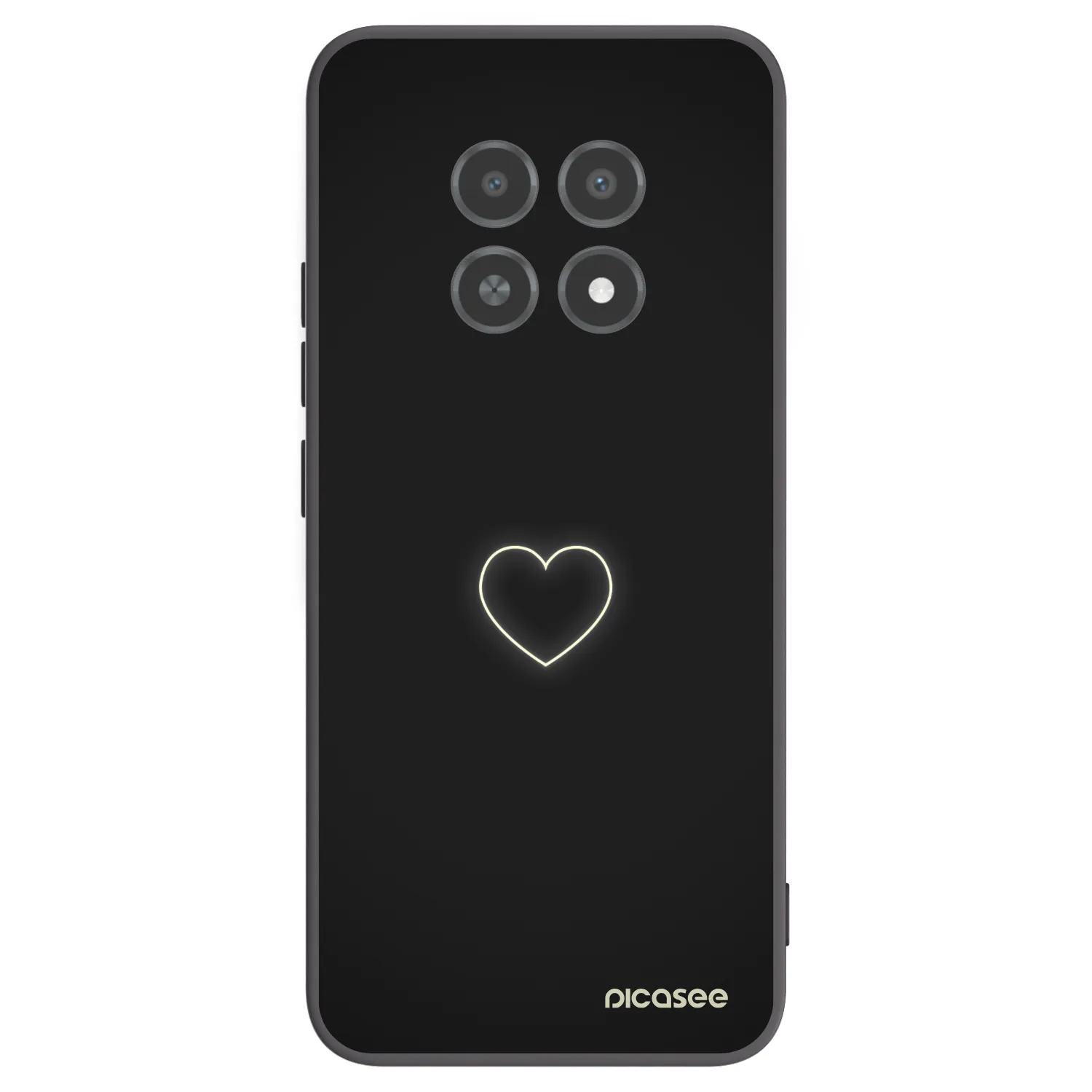 Picasee silikonowe czarne etui na Realme 12X - Heart