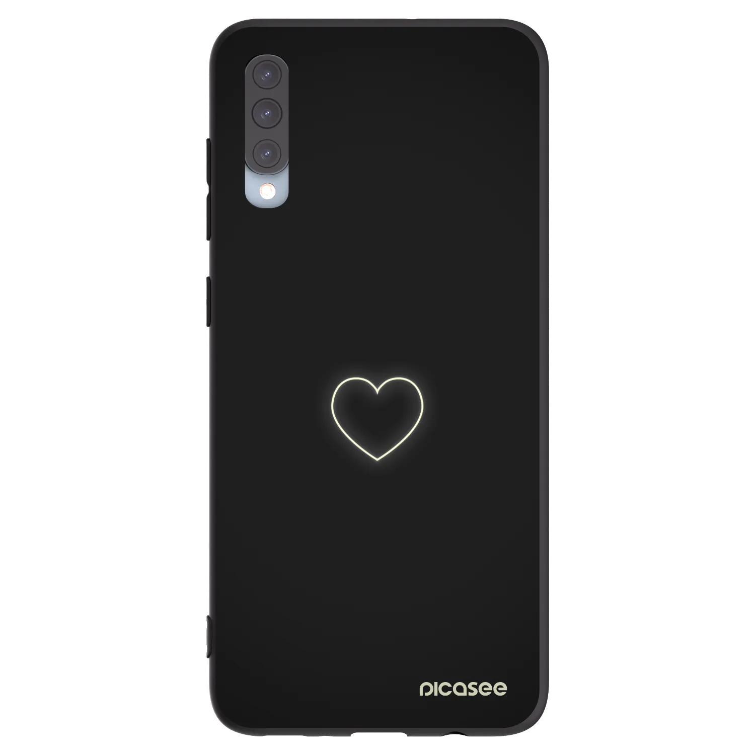 Picasee silikonowe czarne etui na Samsung Galaxy A70 A705F - Heart