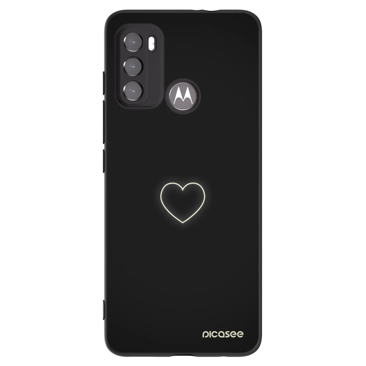 Picasee silikonowe czarne etui na Motorola Edge 60 5G - Heart