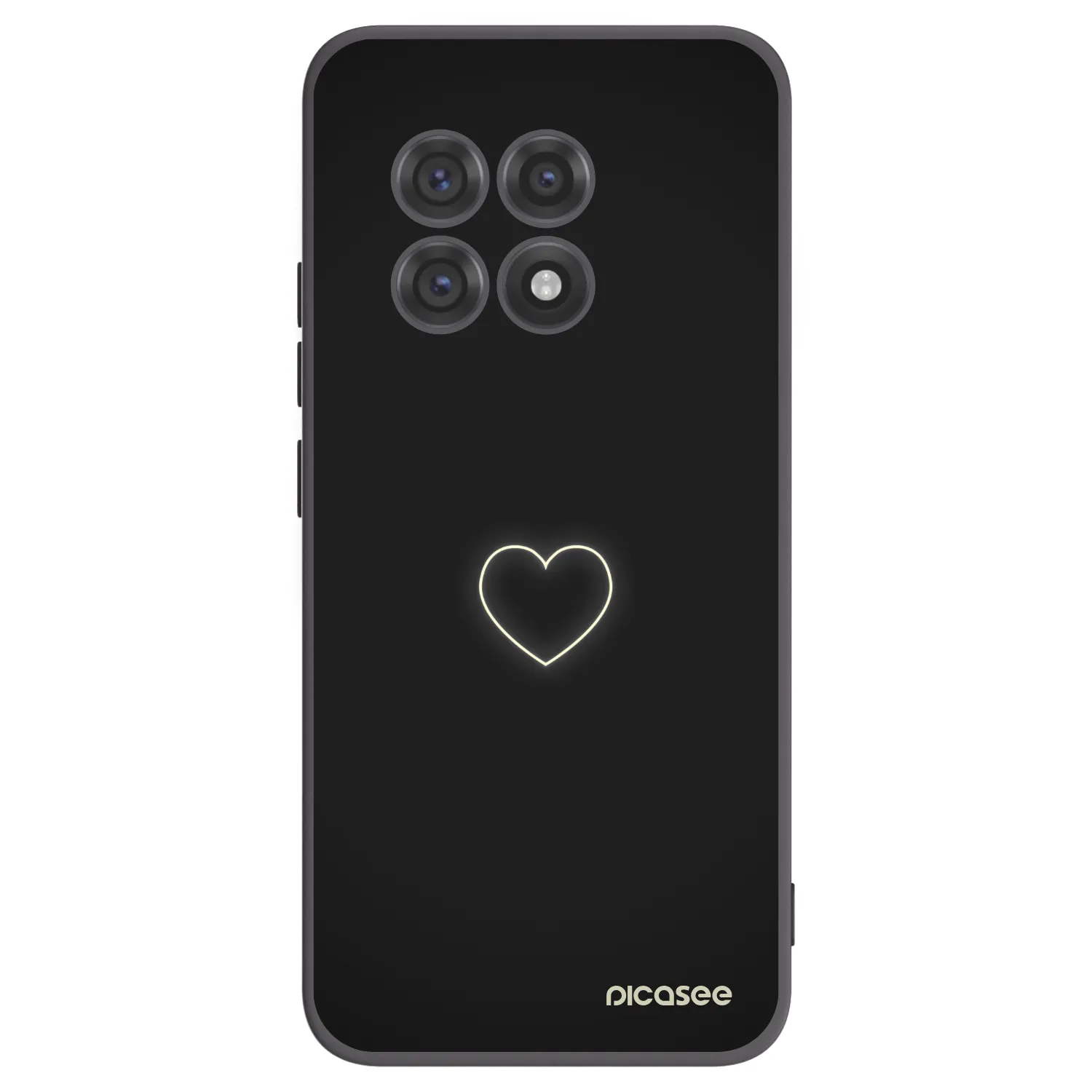 Picasee silikonowe czarne etui na OnePlus 13R 5G - Heart