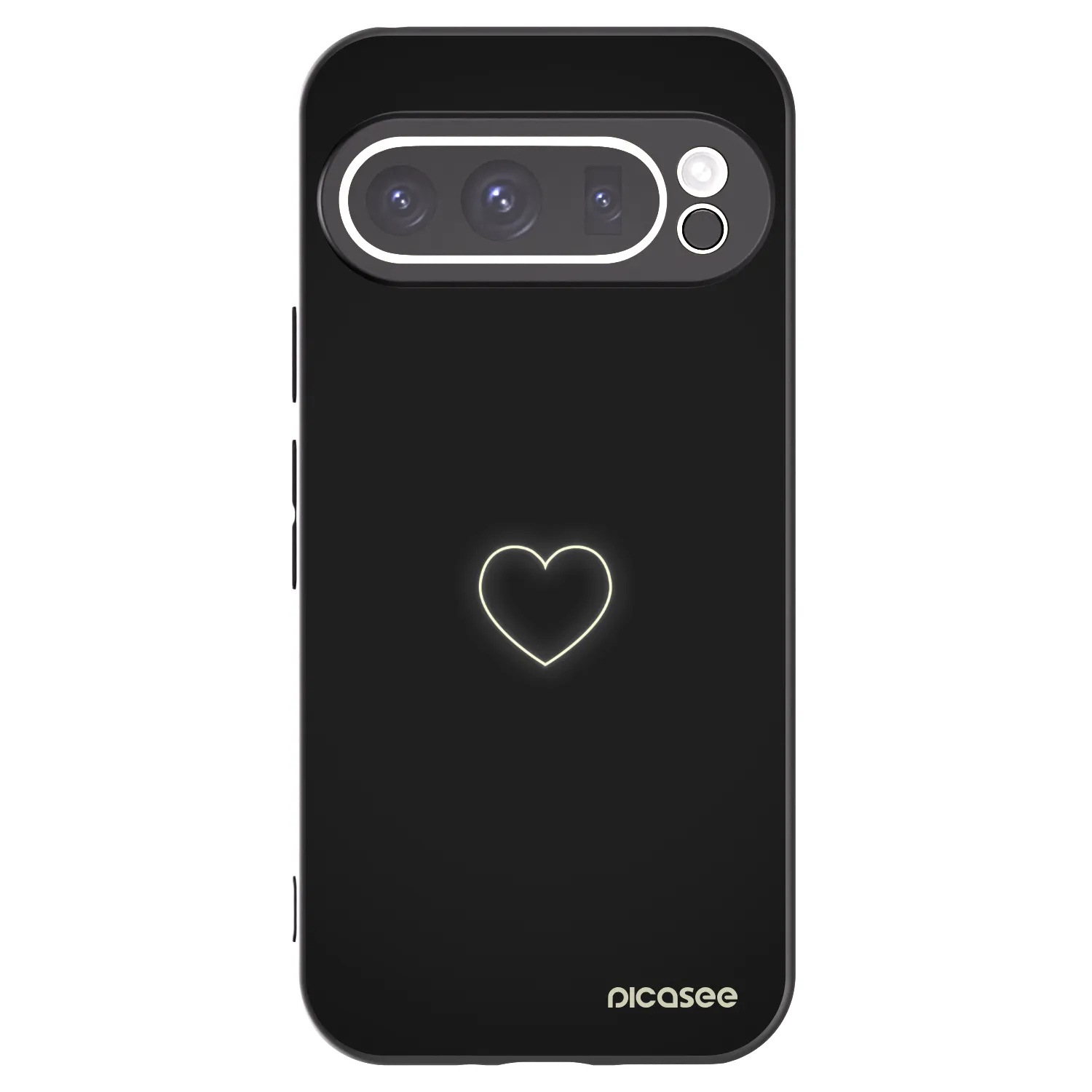 Picasee silikonowe czarne etui na Google Pixel 9 Pro XL - Heart