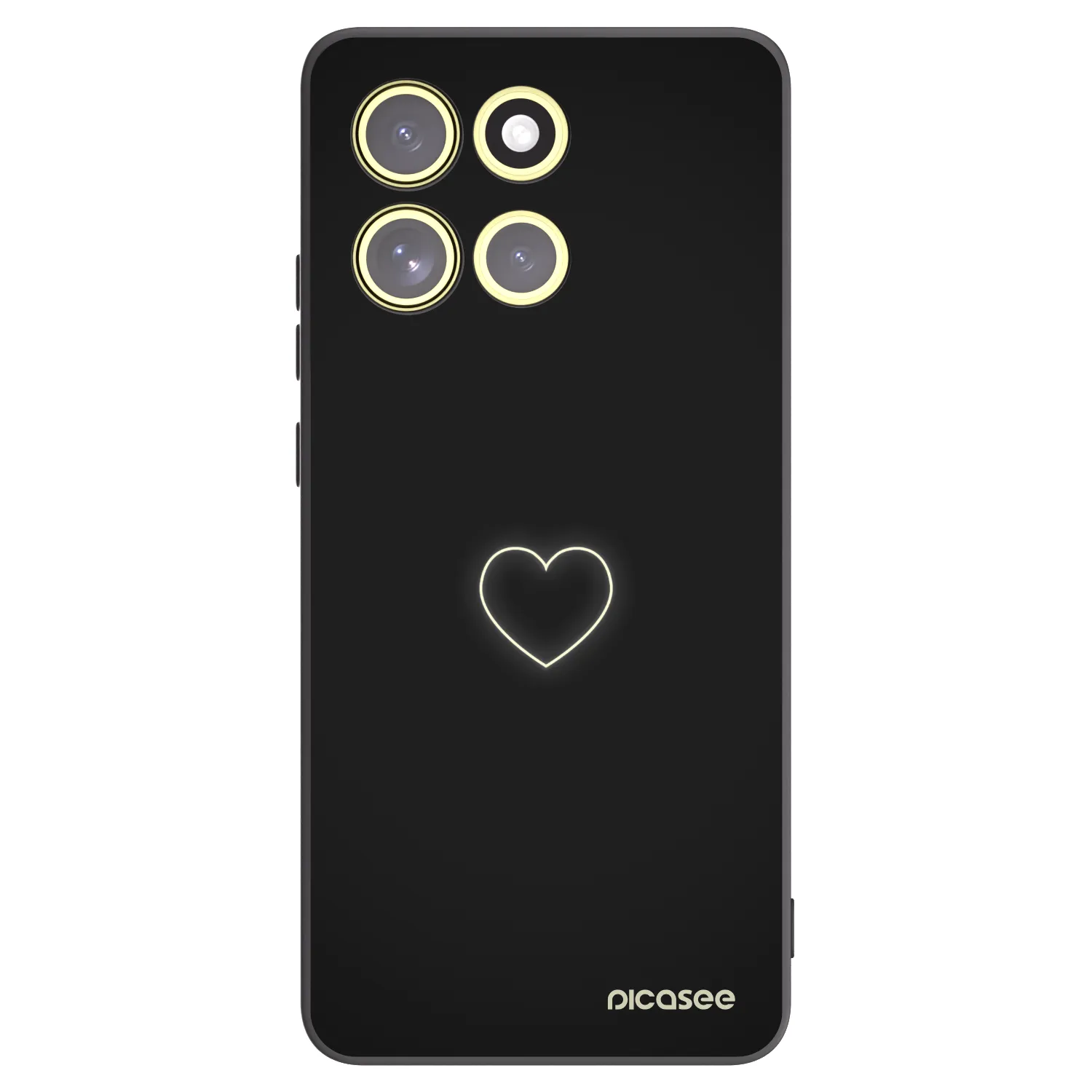 Picasee silikonowe czarne etui na Motorola Moto G86 5G - Heart