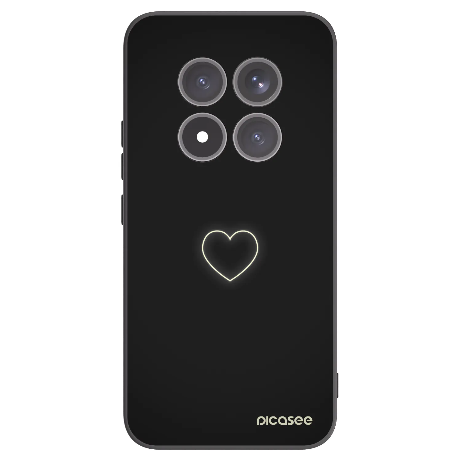 Picasee silikonowe czarne etui na Xiaomi Redmi Note 15 Pro+ - Heart