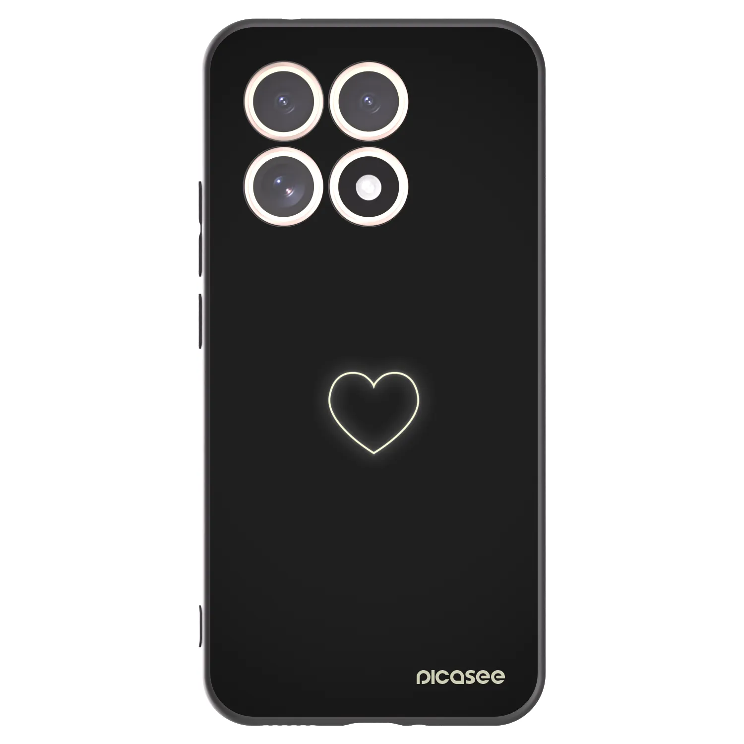 Picasee silikonowe czarne etui na Xiaomi 15T - Heart