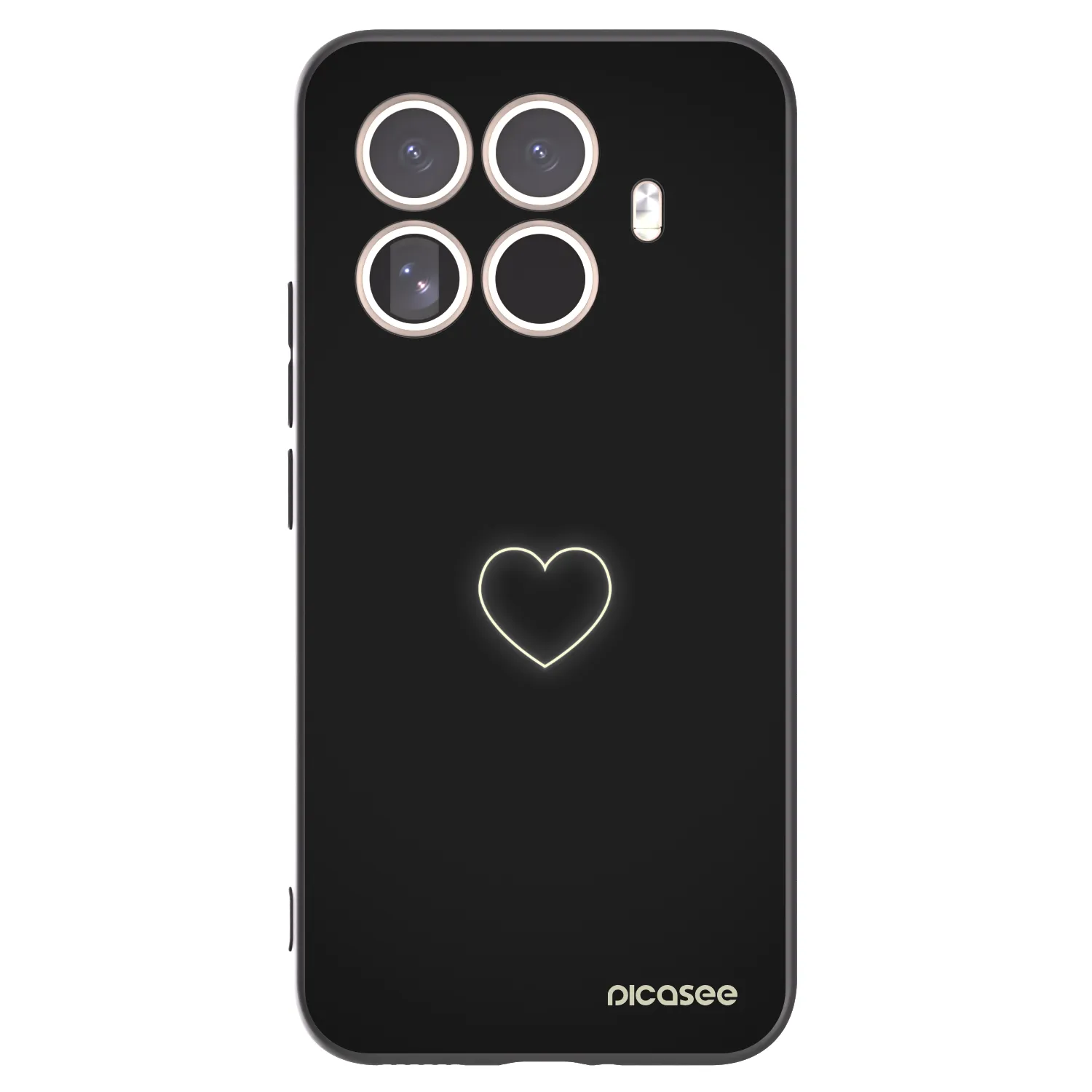 Picasee silikonowe czarne etui na Xiaomi 15T Pro - Heart