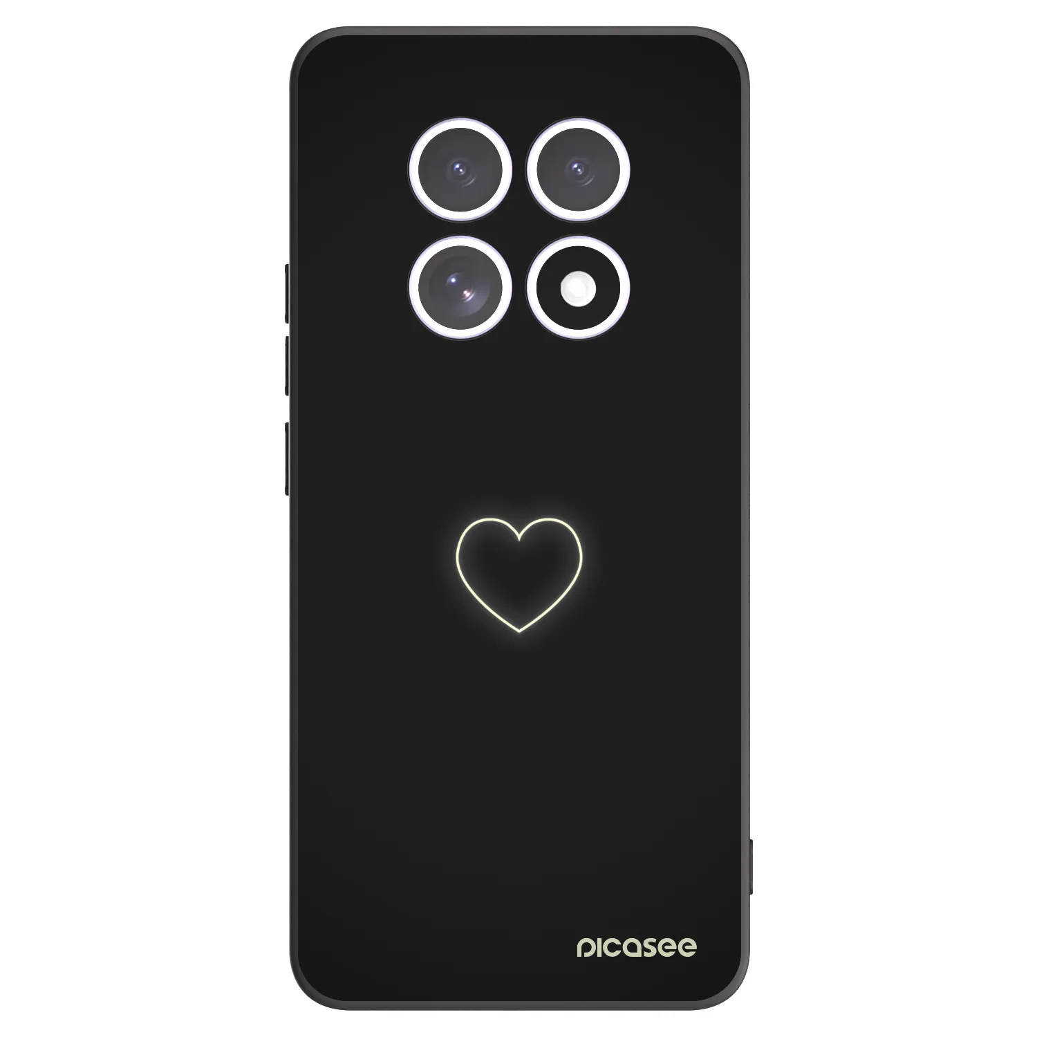 Picasee silikonowe czarne etui na Xiaomi Redmi Note 15 4G - Heart
