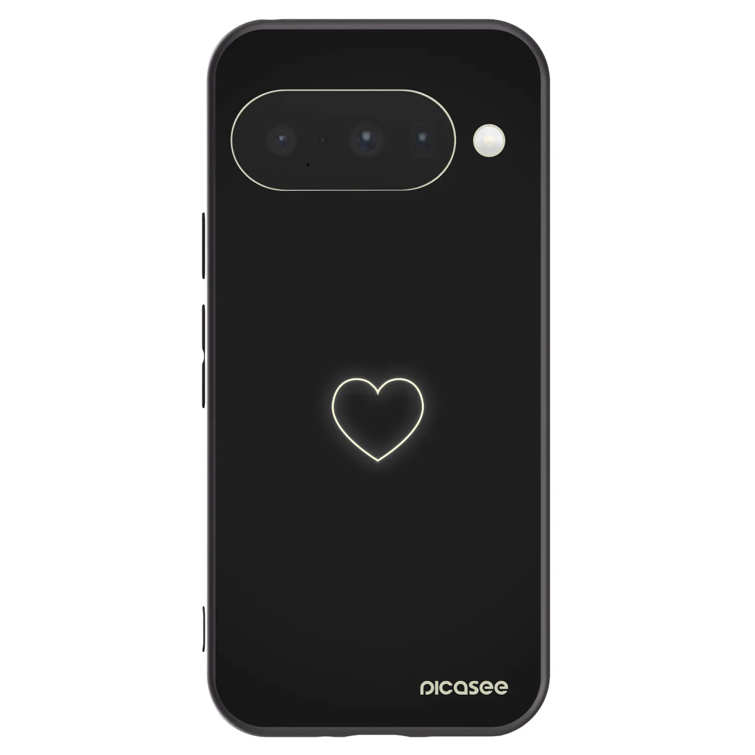 Picasee silikonowe czarne etui na Google Pixel 10 - Heart