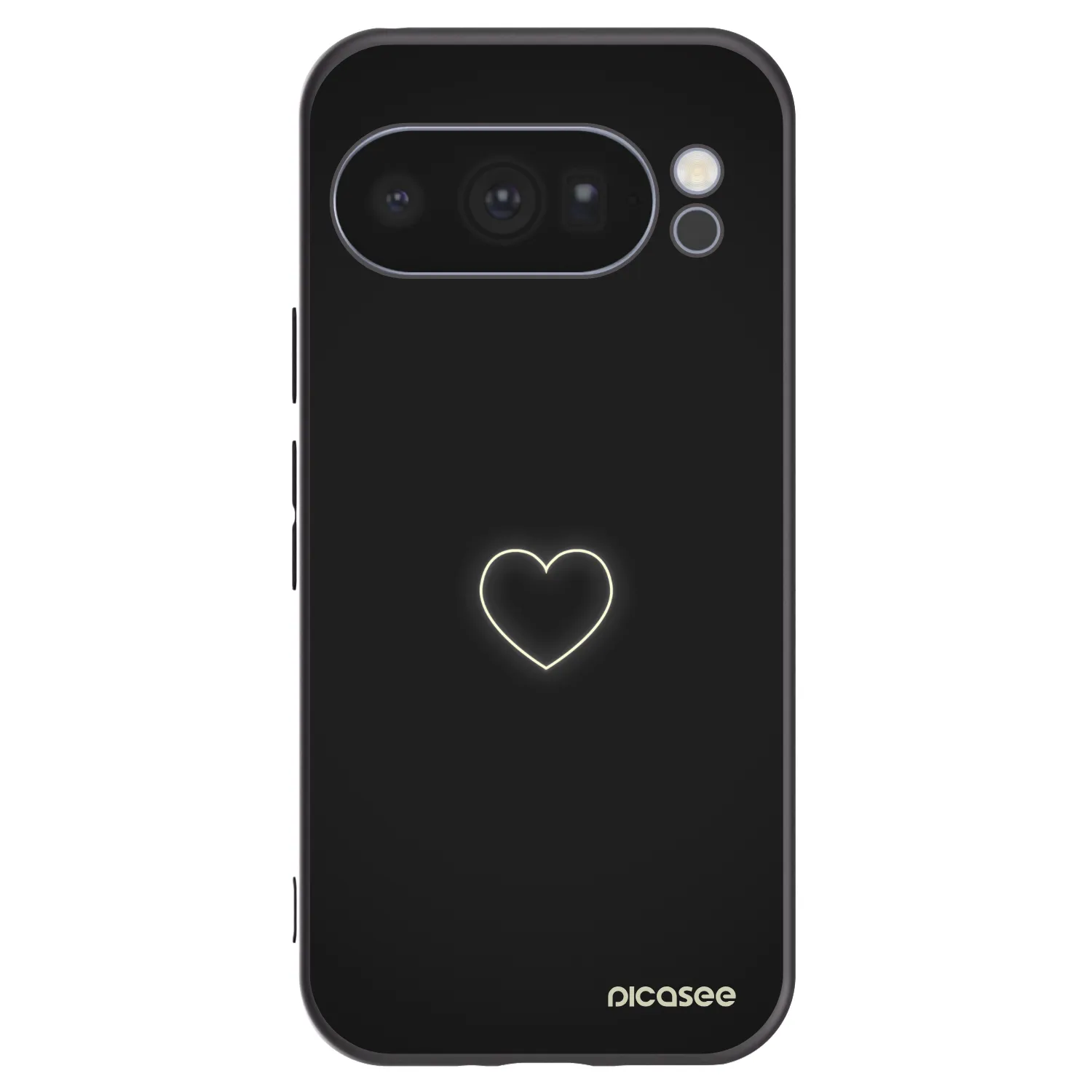 Picasee silikonowe czarne etui na Google Pixel 10 Pro - Heart