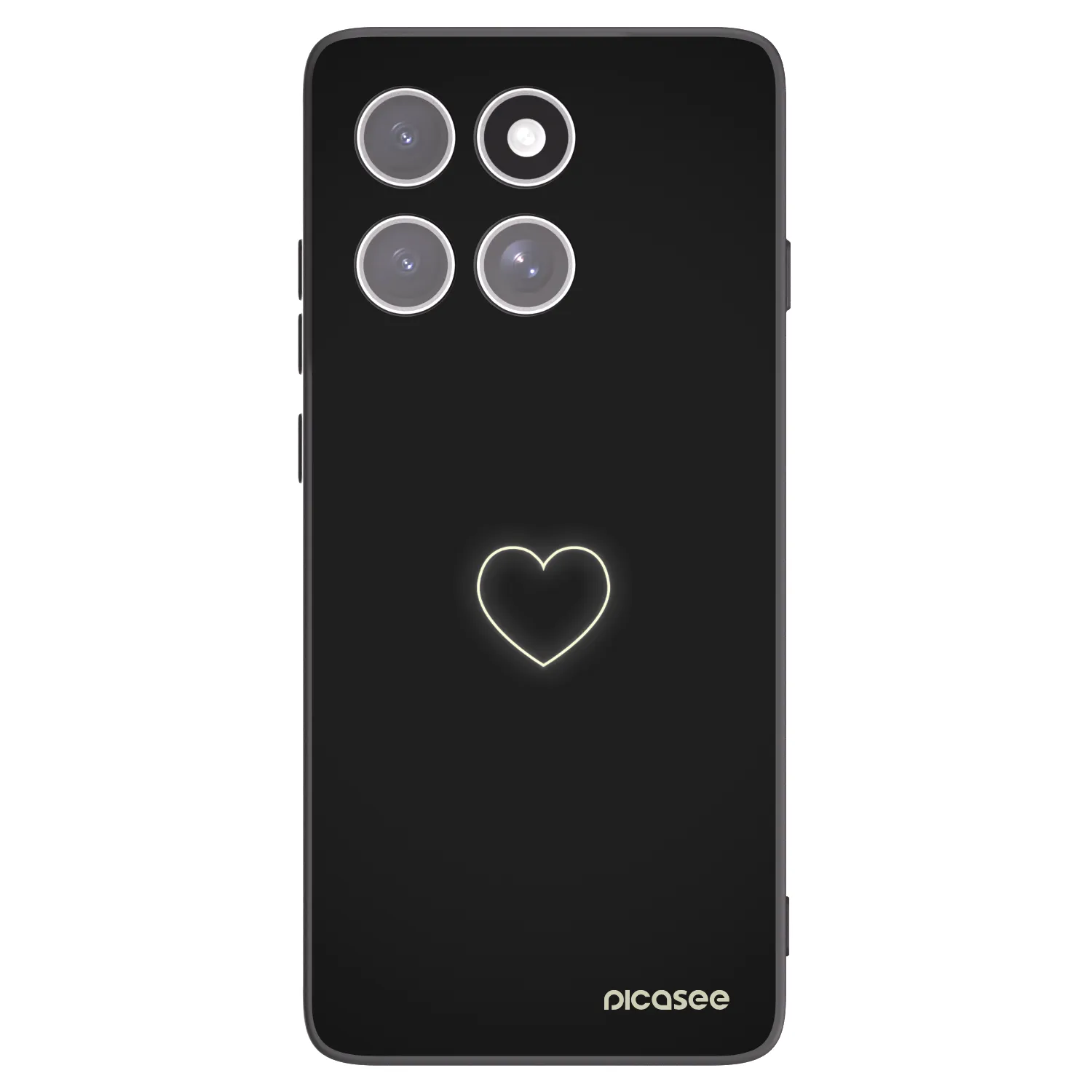 Picasee silikonowe czarne etui na Motorola Edge 60 Fusion - Heart