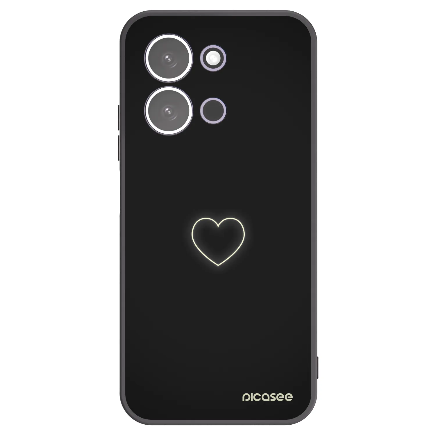 Picasee silikonowe czarne etui na Xiaomi Redmi 15C 5G - Heart