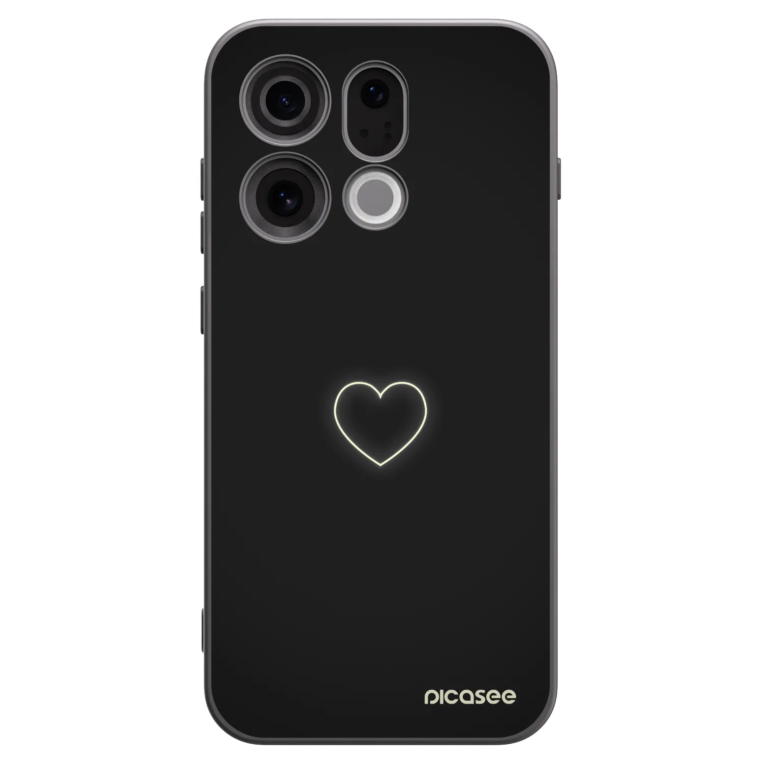 Picasee silikonowe czarne etui na OPPO Find X9 - Heart