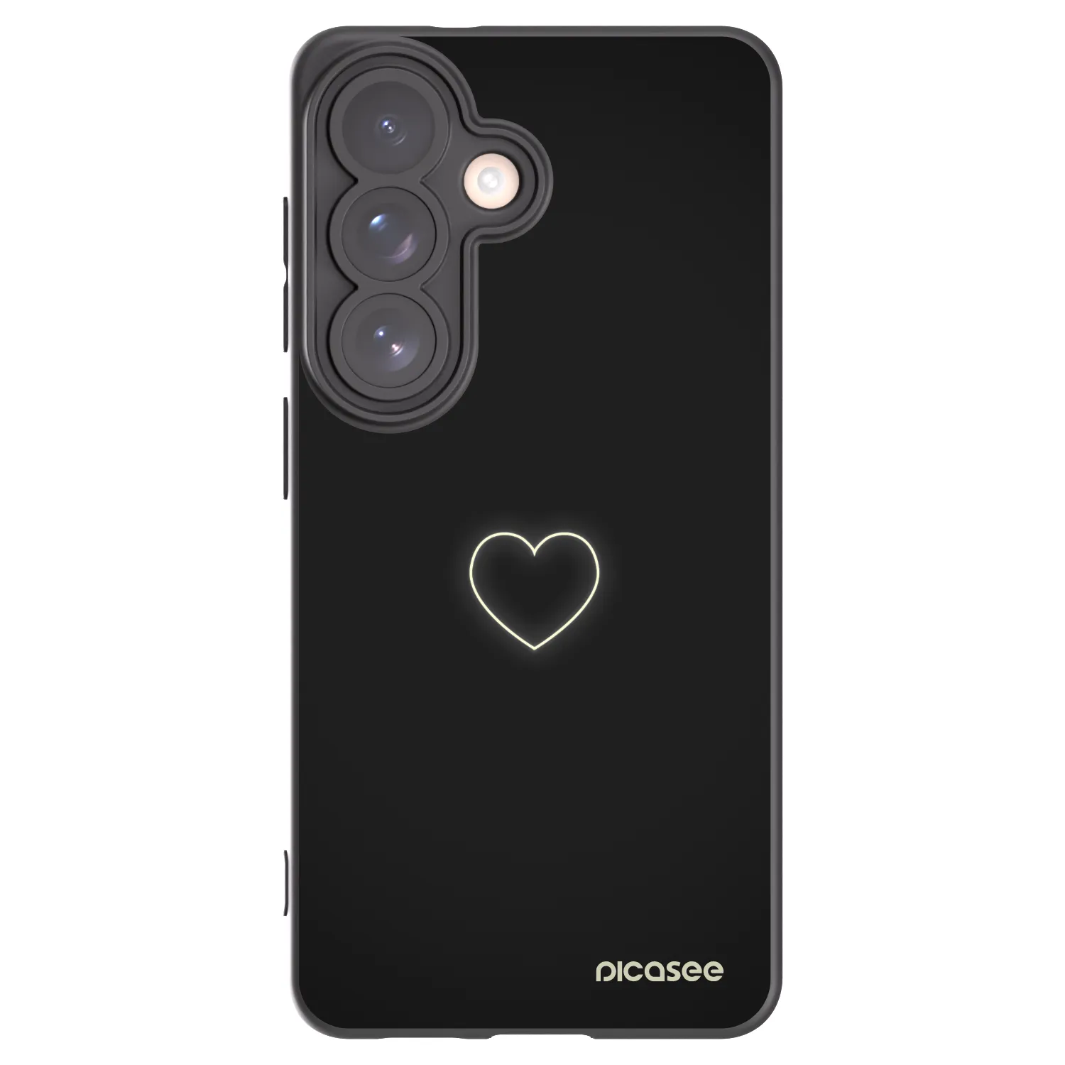 Picasee silikonowe czarne etui na Samsung Galaxy S26 - Heart